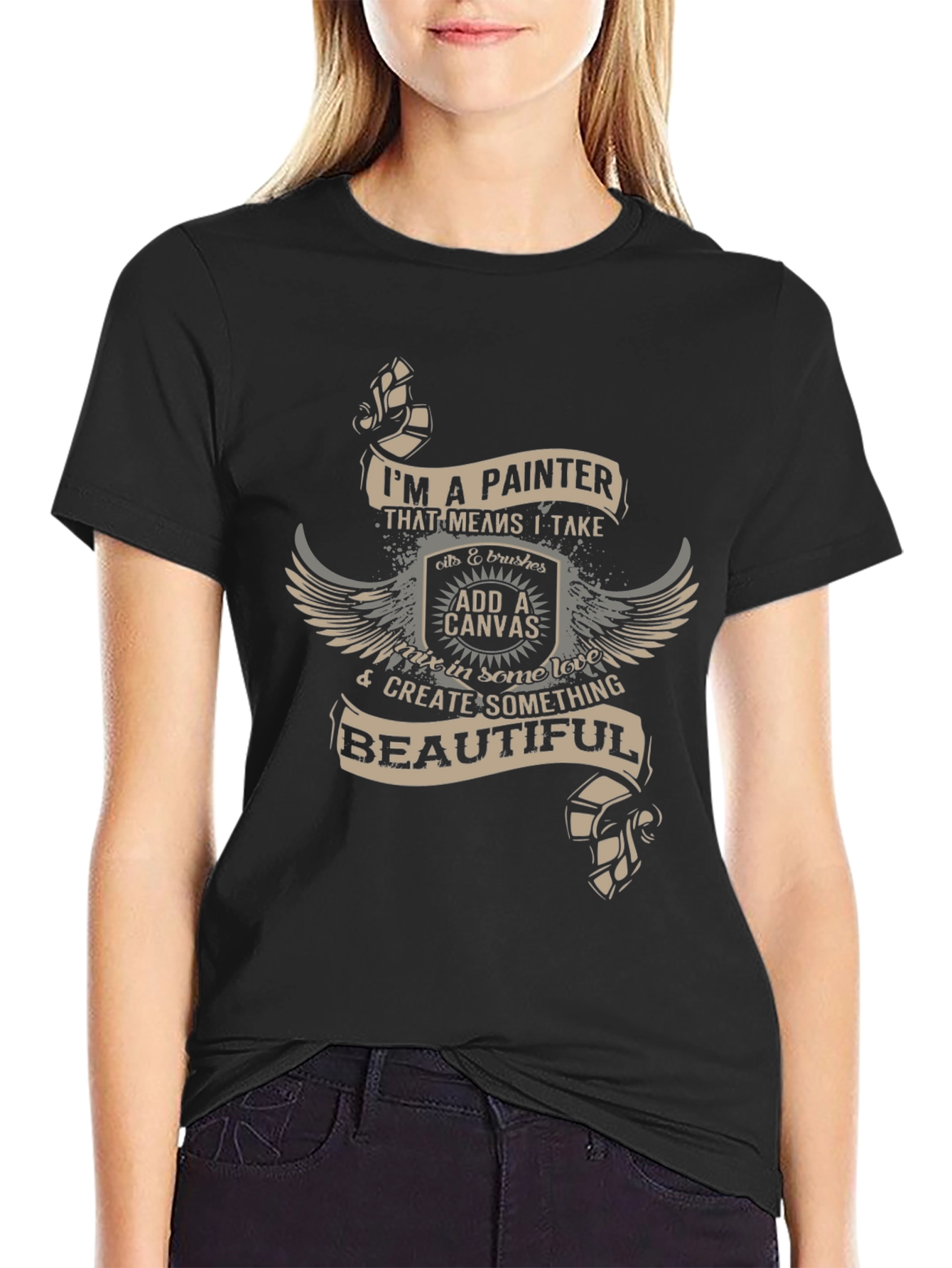 Black Painter T-Shirt - I'm A Painter Design view 2