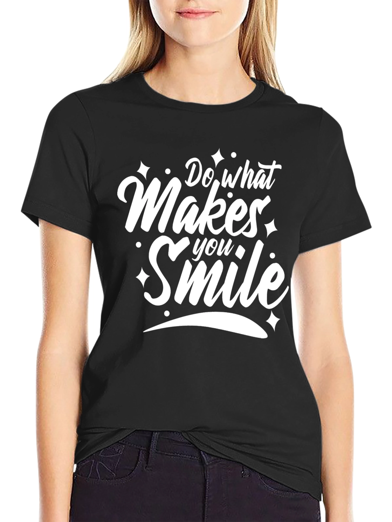 Black Do What Makes You Smile Black Graphic Tee view 2