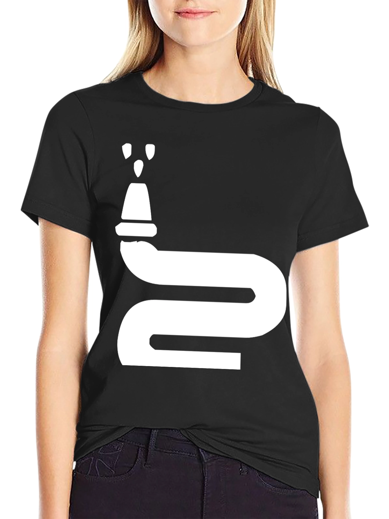 Black Fire Hose Graphic T-Shirt - Novelty Design view 2