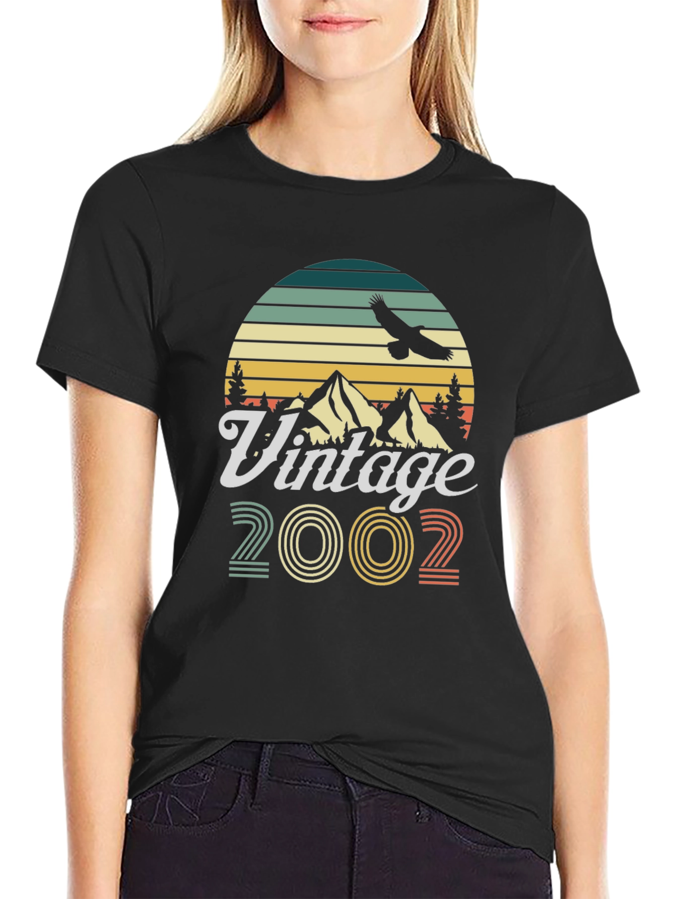 Black Vintage 2002 Graphic T-Shirt view 2
