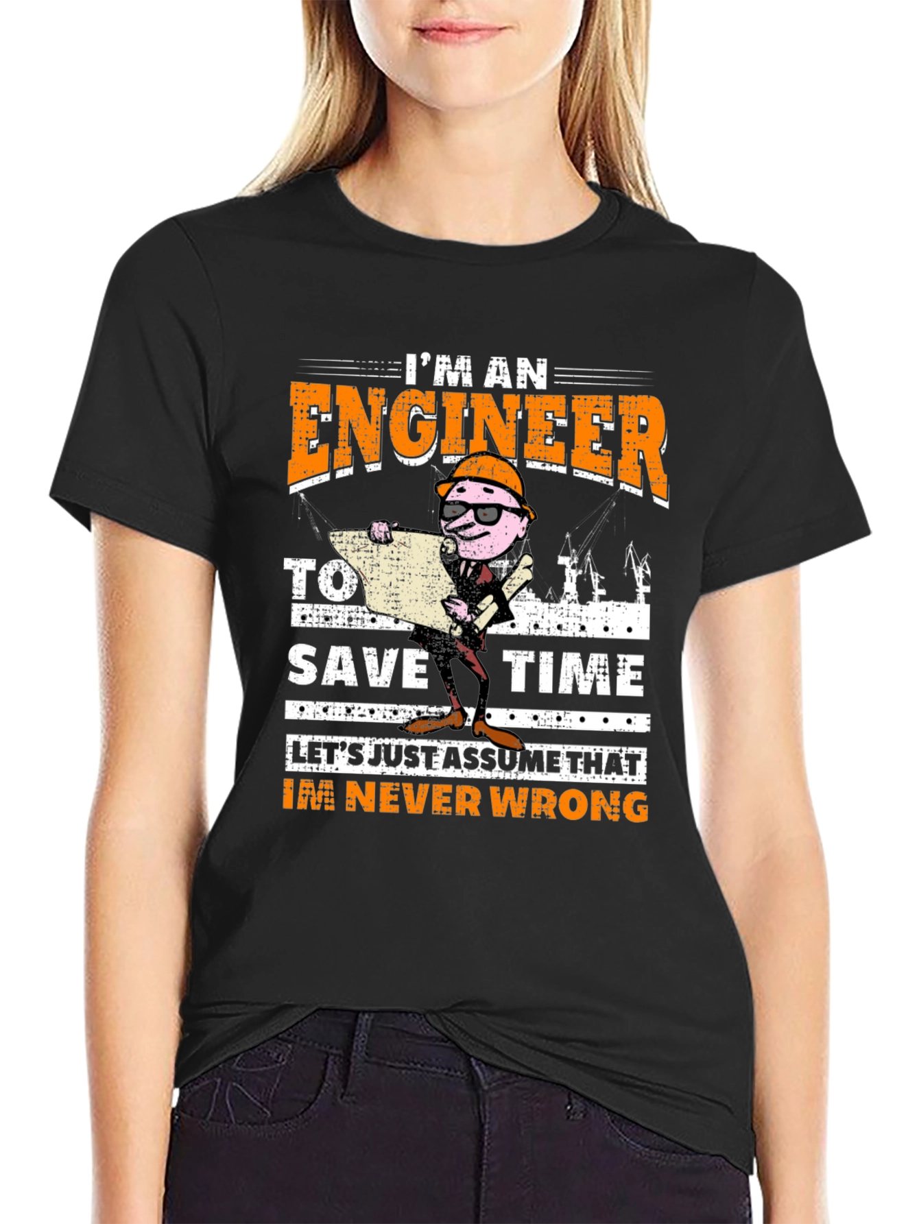 Black Engineer Never Wrong Graphic T-Shirt view 2