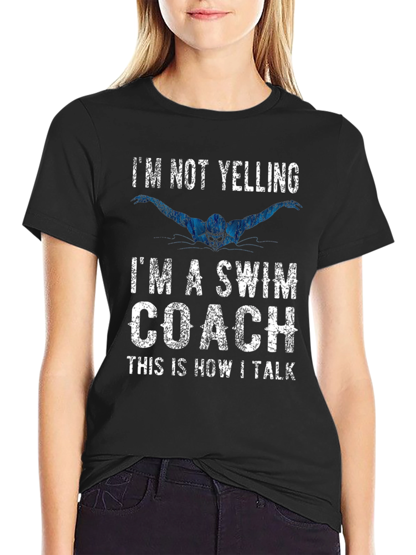 Swim Coach T-Shirt - I'm Not Yelling - 2