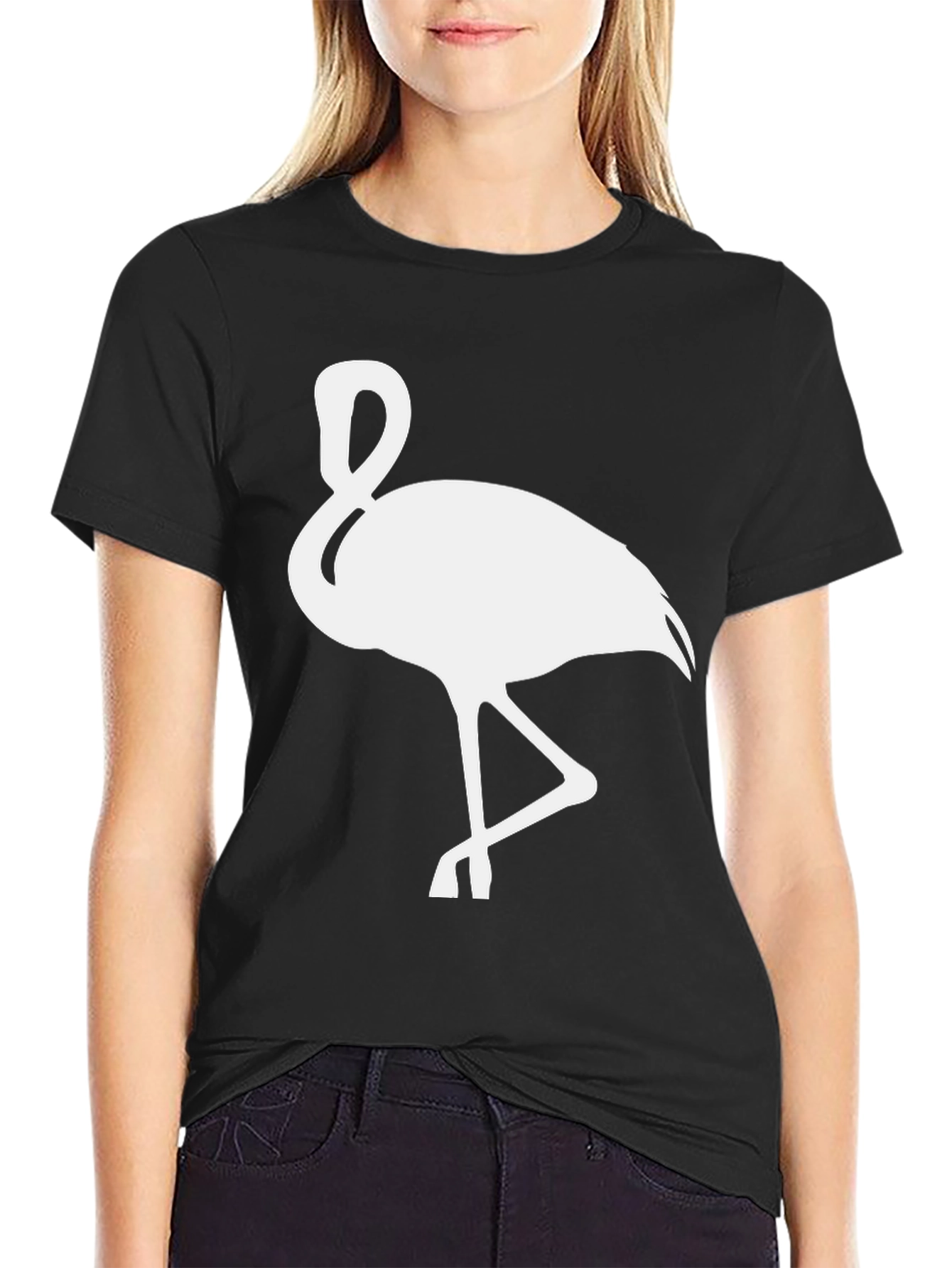 Black Flamingo Graphic T-Shirt - Casual Style view 2