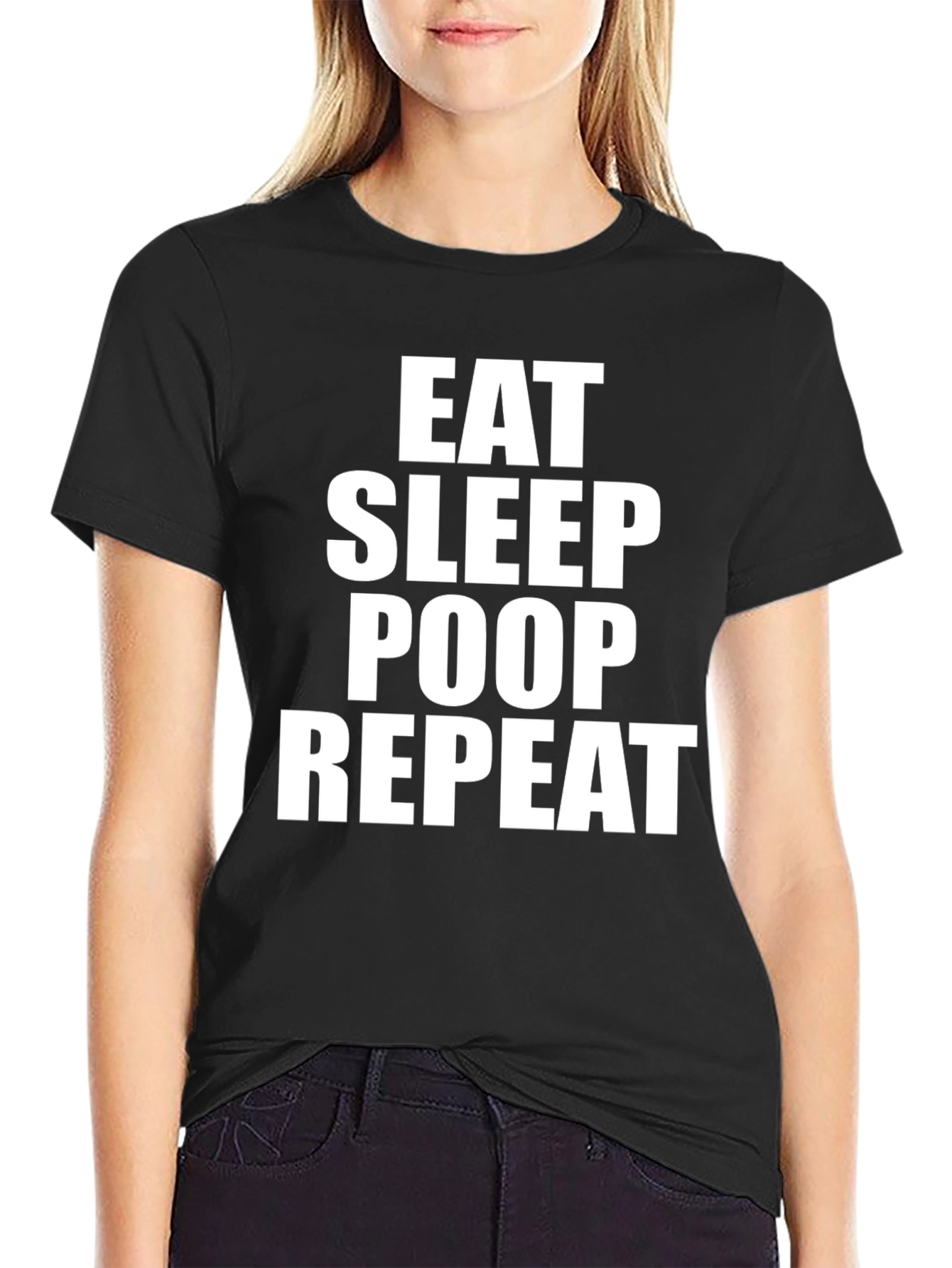 Black Eat Sleep Poop Repeat Graphic T-Shirt view 2