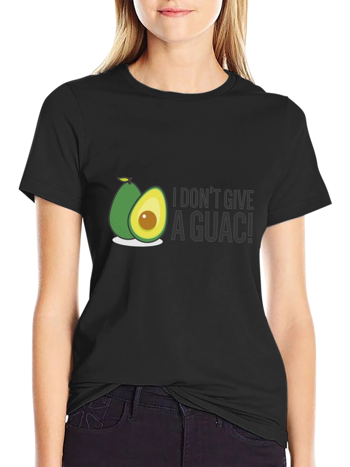 Black I Don't Give A Guac! T-Shirt view 2