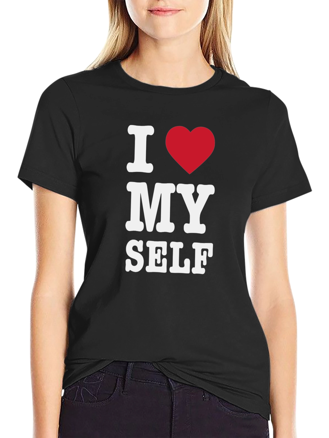 I Heart Myself Black T-Shirt - Bold Statement Tee - 2