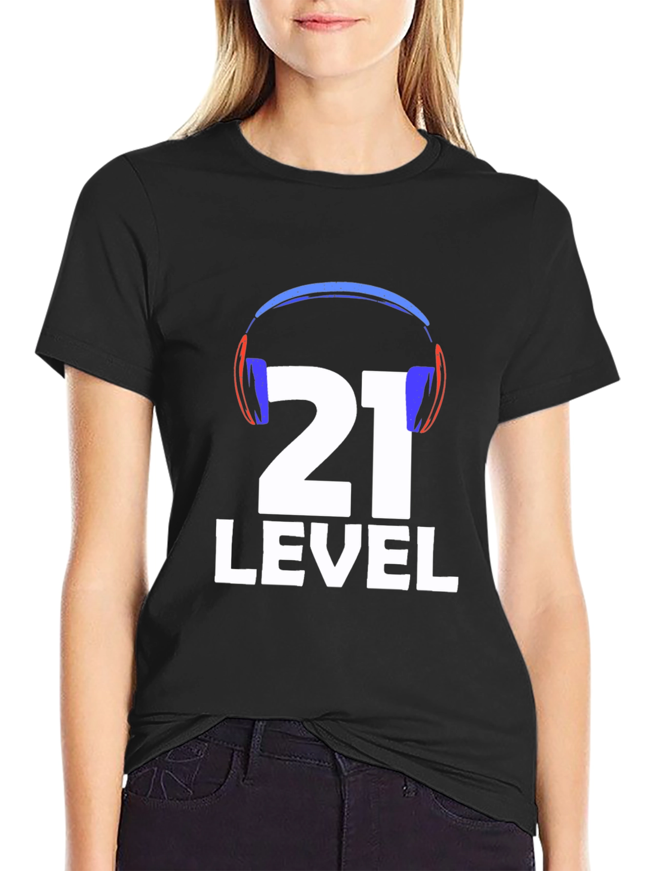 Black Level 21 Gamer T-Shirt - Black Cotton Blend view 2
