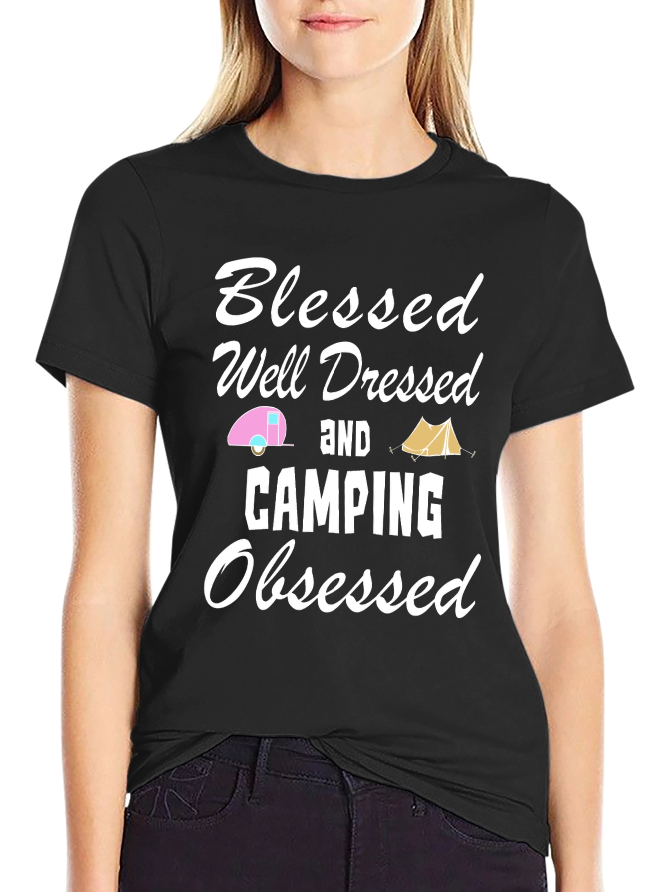 Blessed Camping Obsessed Graphic T-Shirt - 2