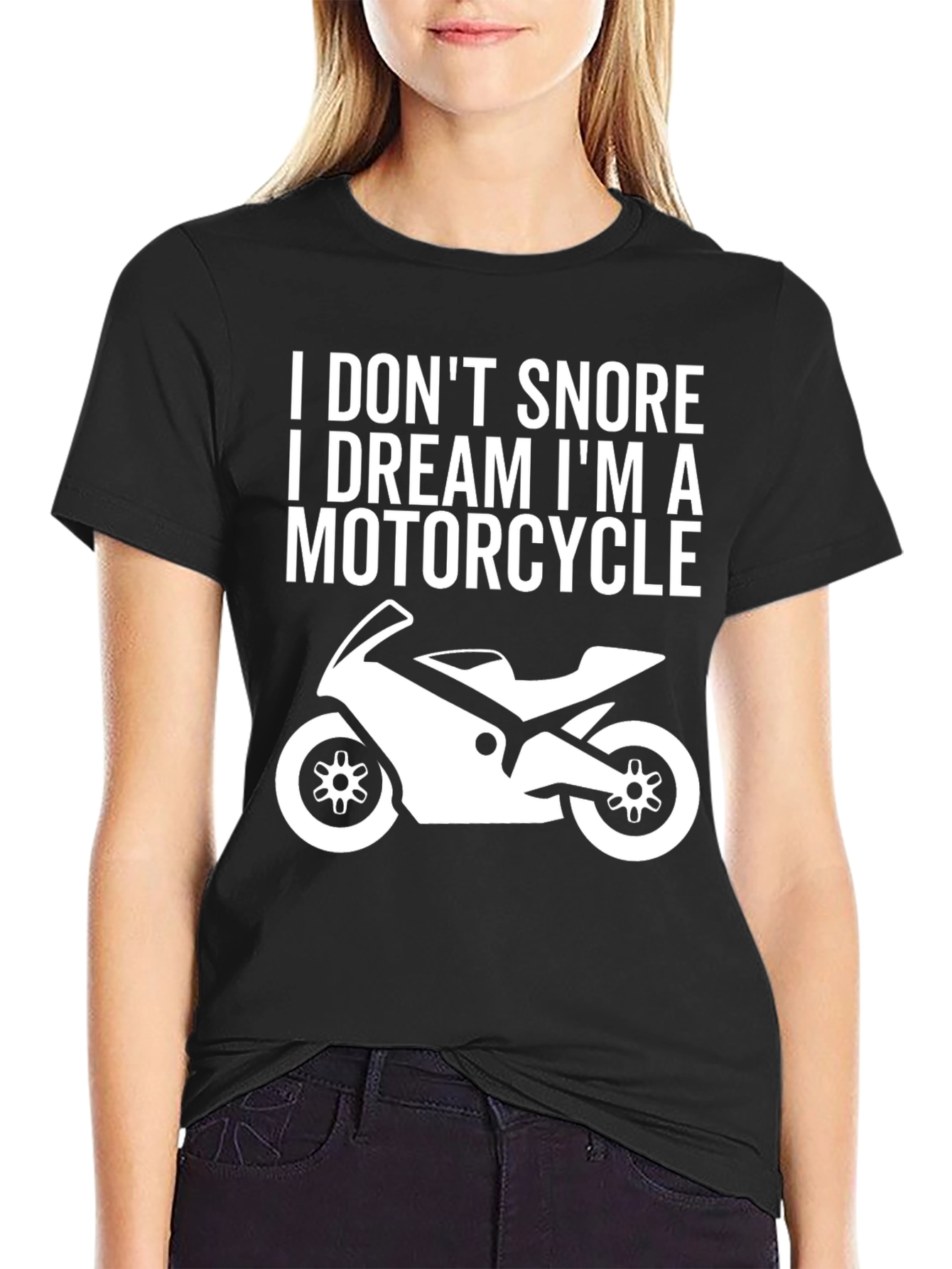 Black Motorcycle Dream T-Shirt - Funny Biker Tee view 2