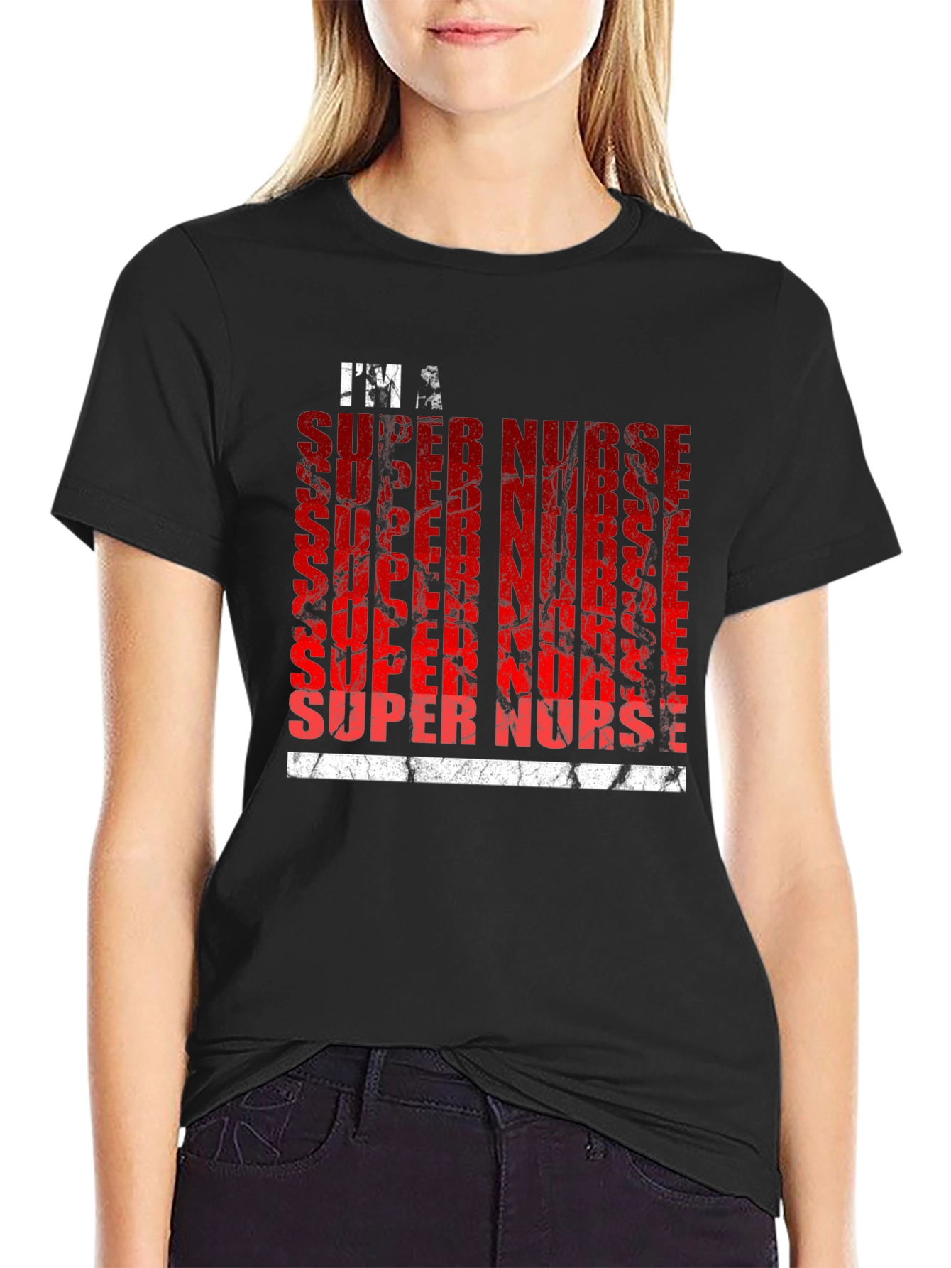 Black Super Nurse Graphic T-Shirt view 2