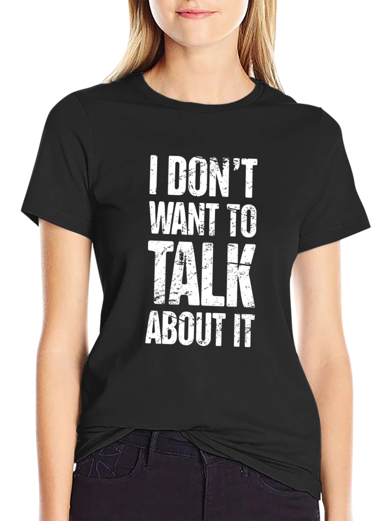 Black Men's I Don't Want To Talk About It Graphic T-Shirt view 2