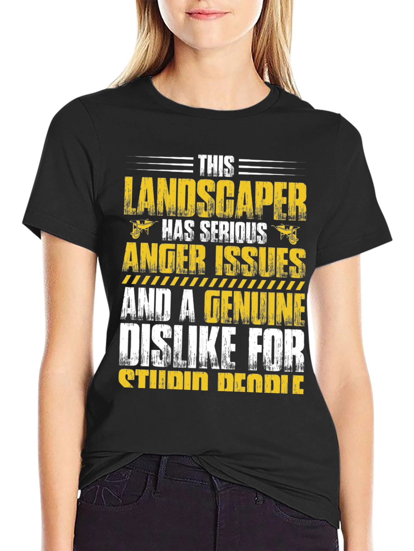 Black Landscaper Anger Issues Graphic Tee view 2