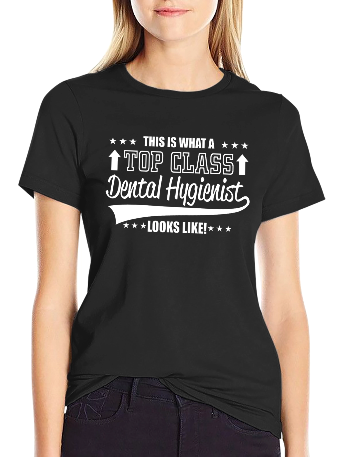 Black Top Class Dental Hygienist T-Shirt view 2