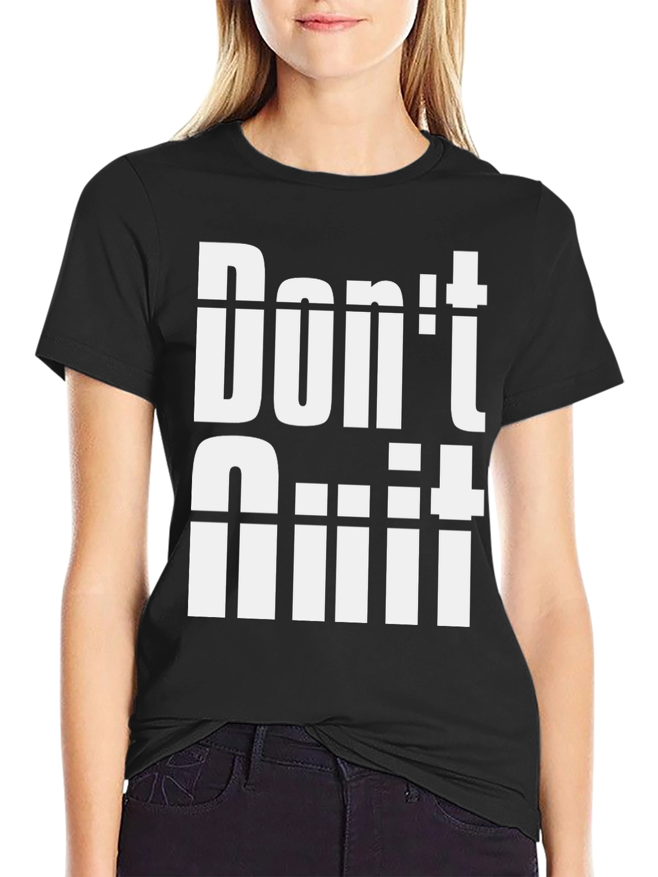 Black Don't Quit Graphic T-Shirt - Motivational Tee view 2