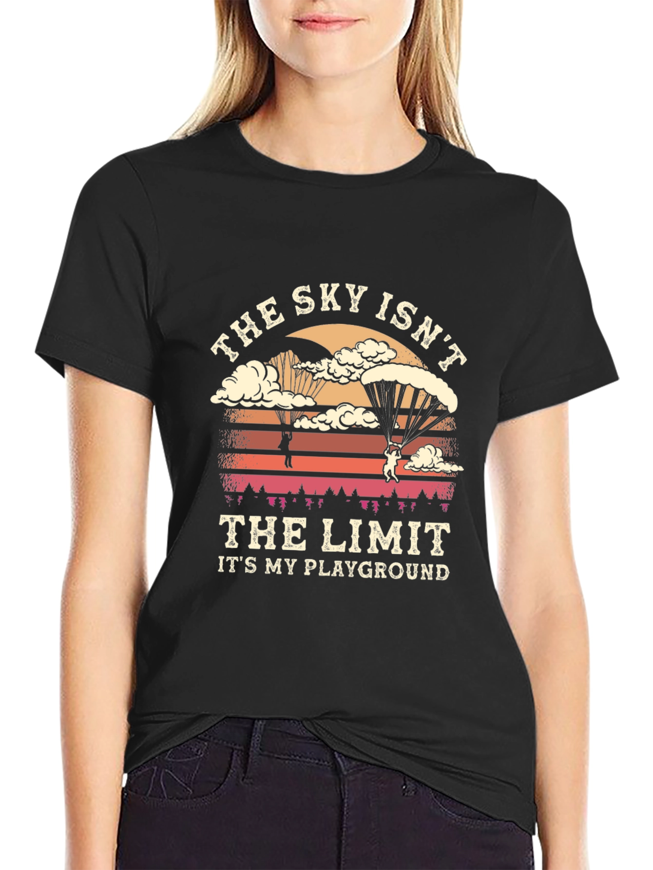 Black Sky Isn't the Limit Black T-Shirt view 2