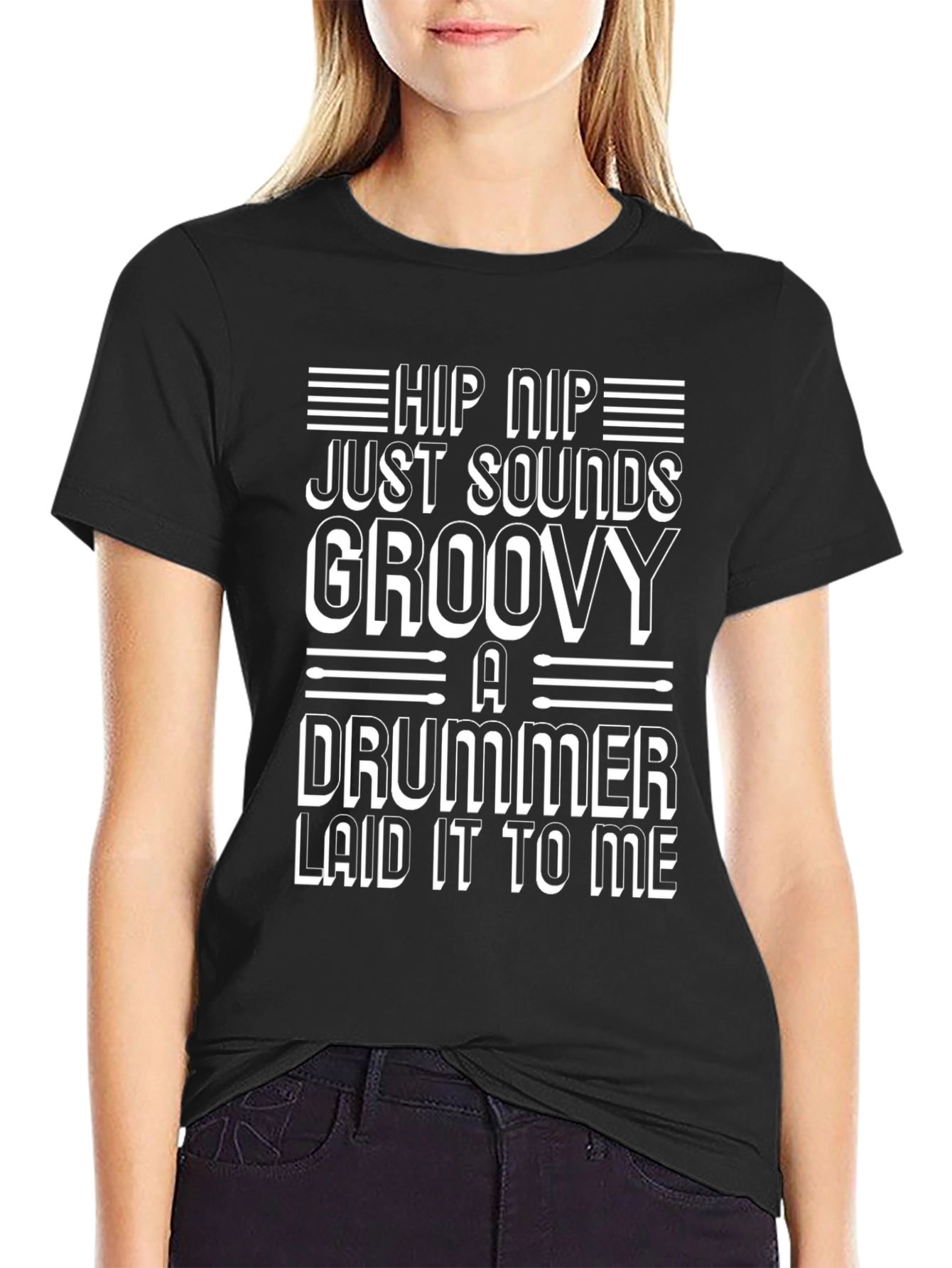 Black Hip Hip Groovy Drummer Tee view 2
