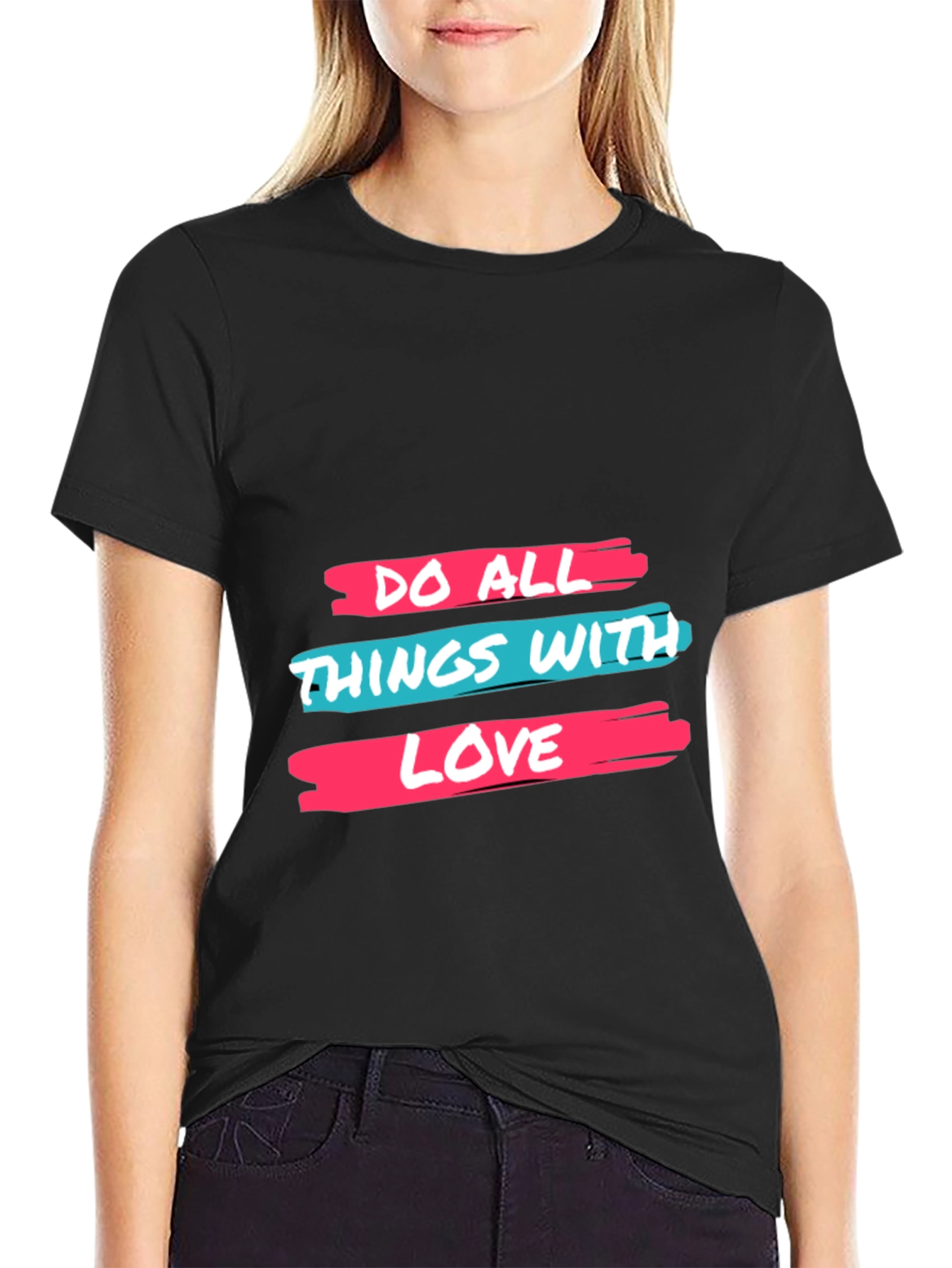 Black Do All Things With Love Black Tee view 2