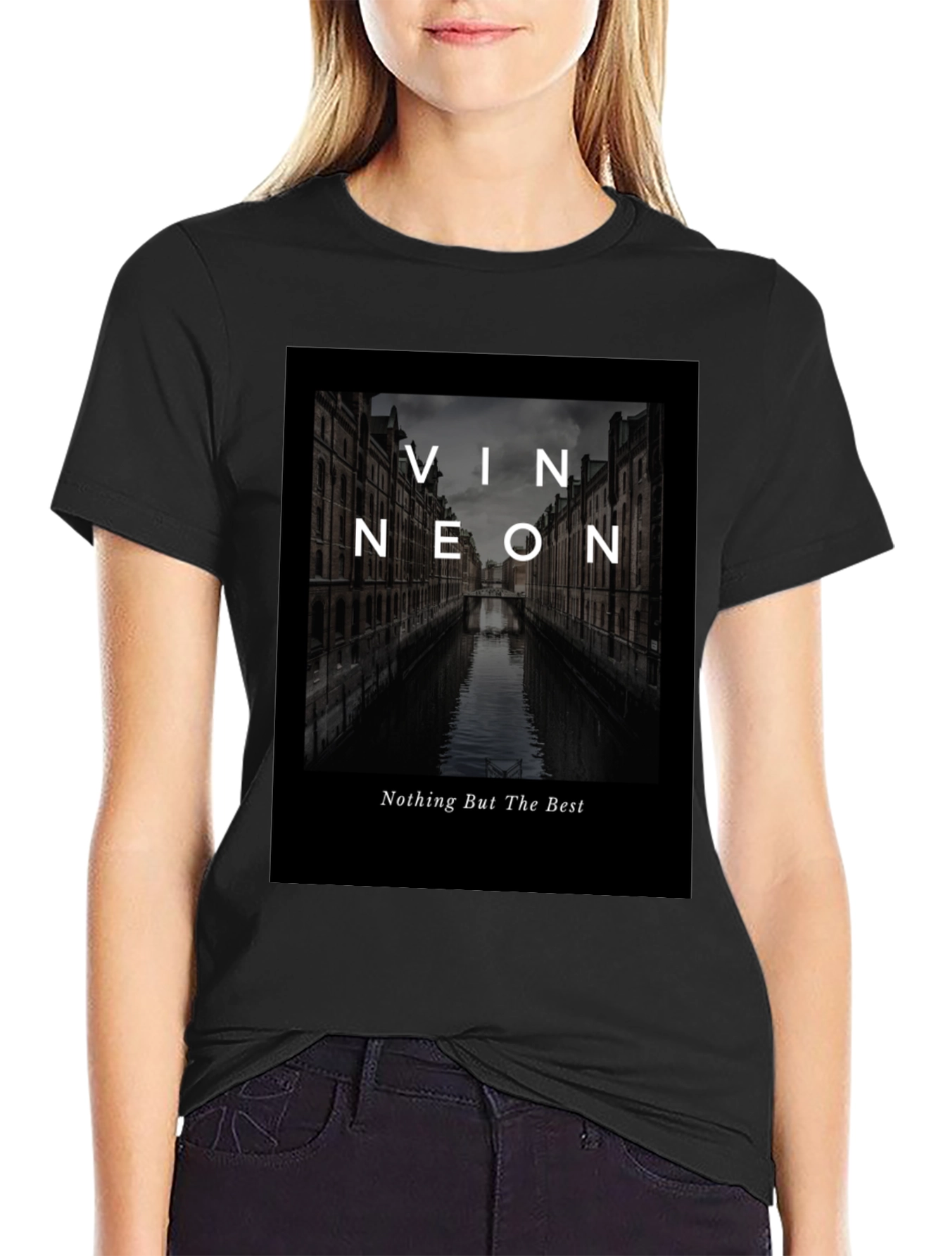 Black Vin Neon Graphic T-Shirt - Best Quality view 2