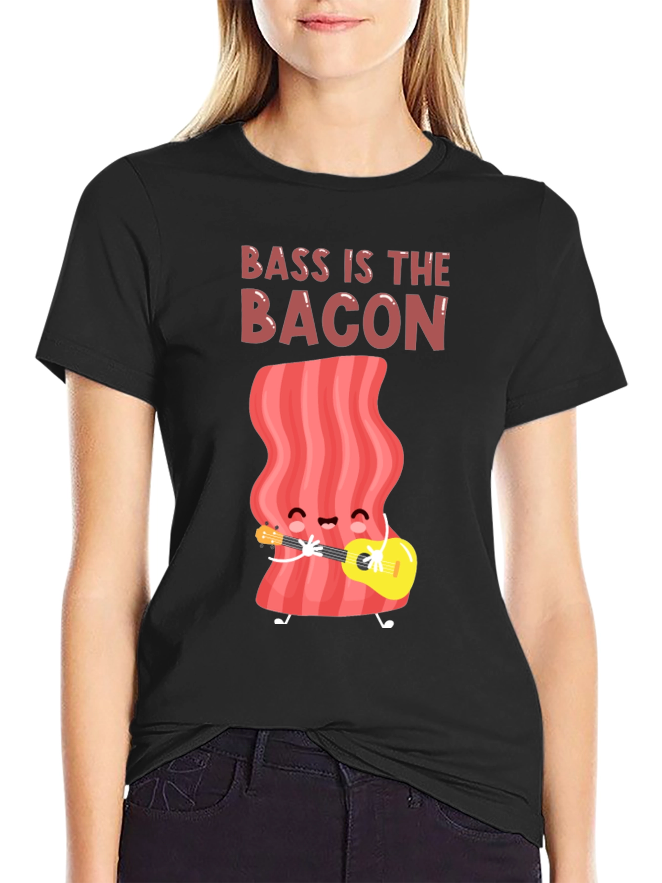 Black Bass is the Bacon Graphic T-Shirt view 2