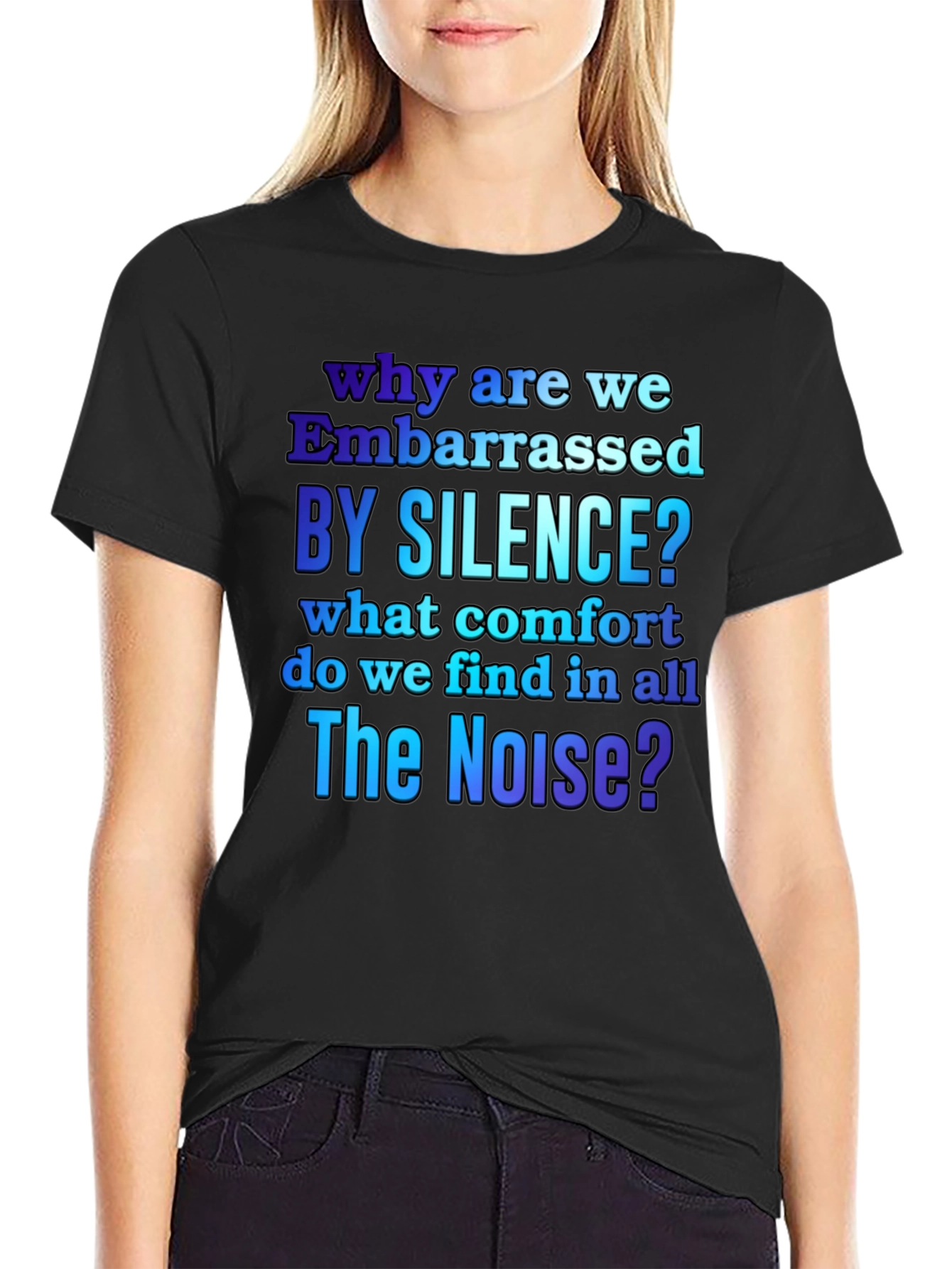 Black Embarrassed by Silence Graphic T-Shirt view 2