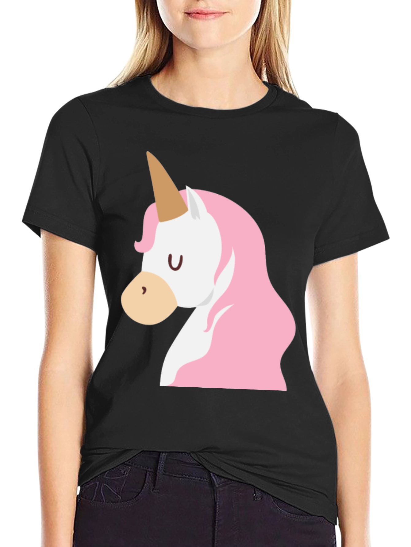 Black Men's Black Unicorn Graphic T-Shirt view 2