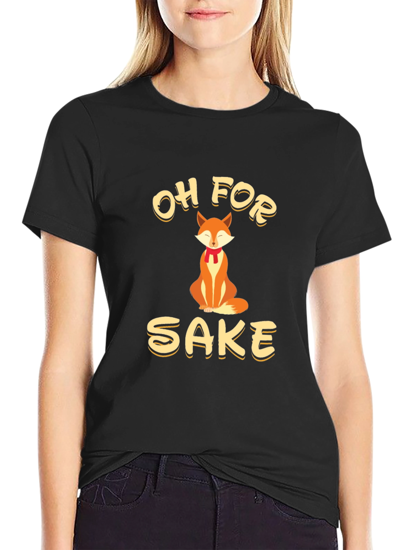 Black Oh For Fox Sake - Funny Graphic Tee view 2
