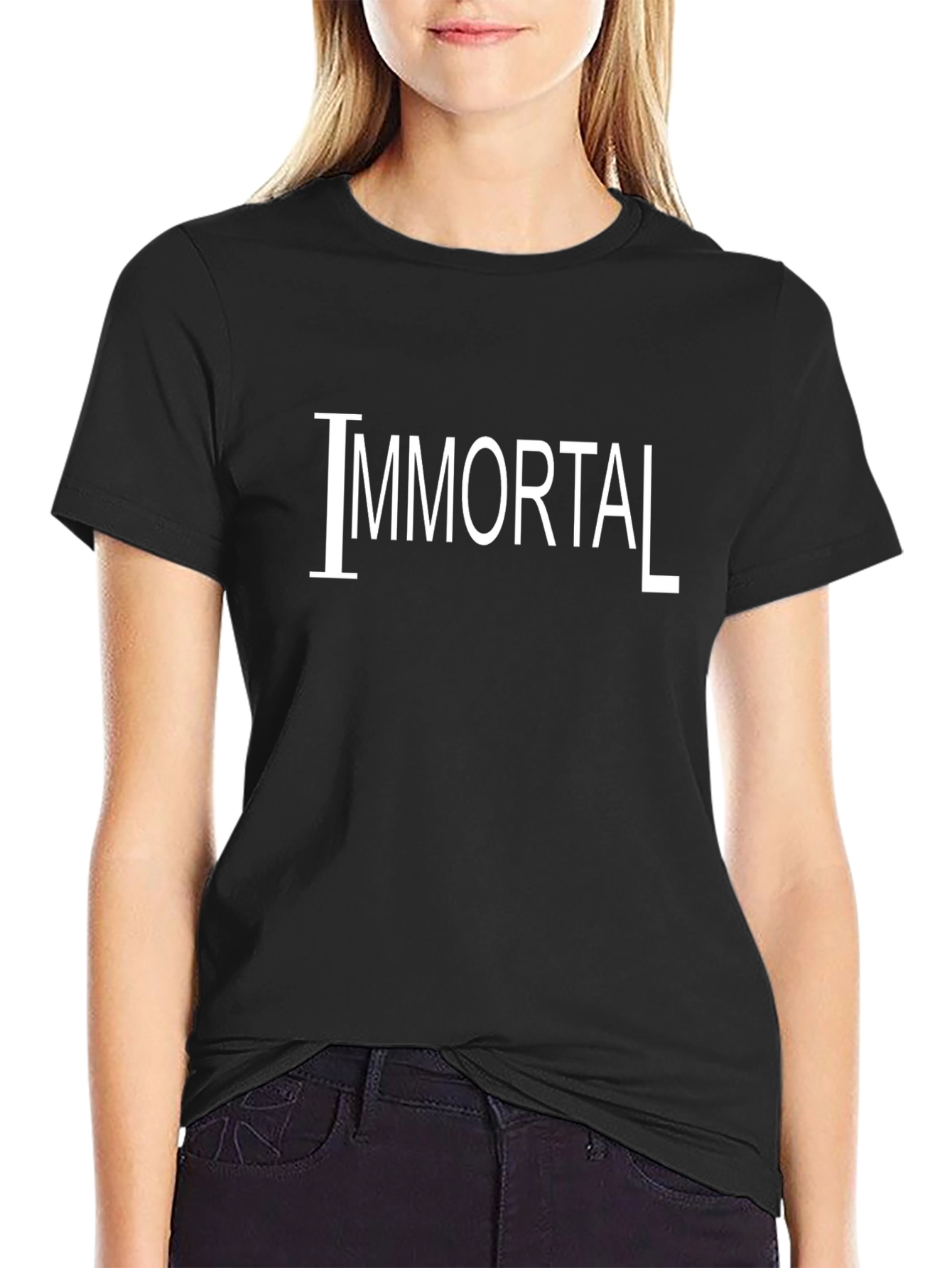 Black Immortal Graphic Tee - Classic Black T-Shirt view 2
