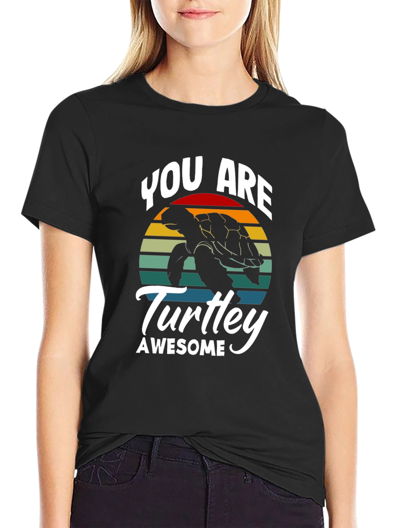 Black You Are Turtlely Awesome Tee view 2