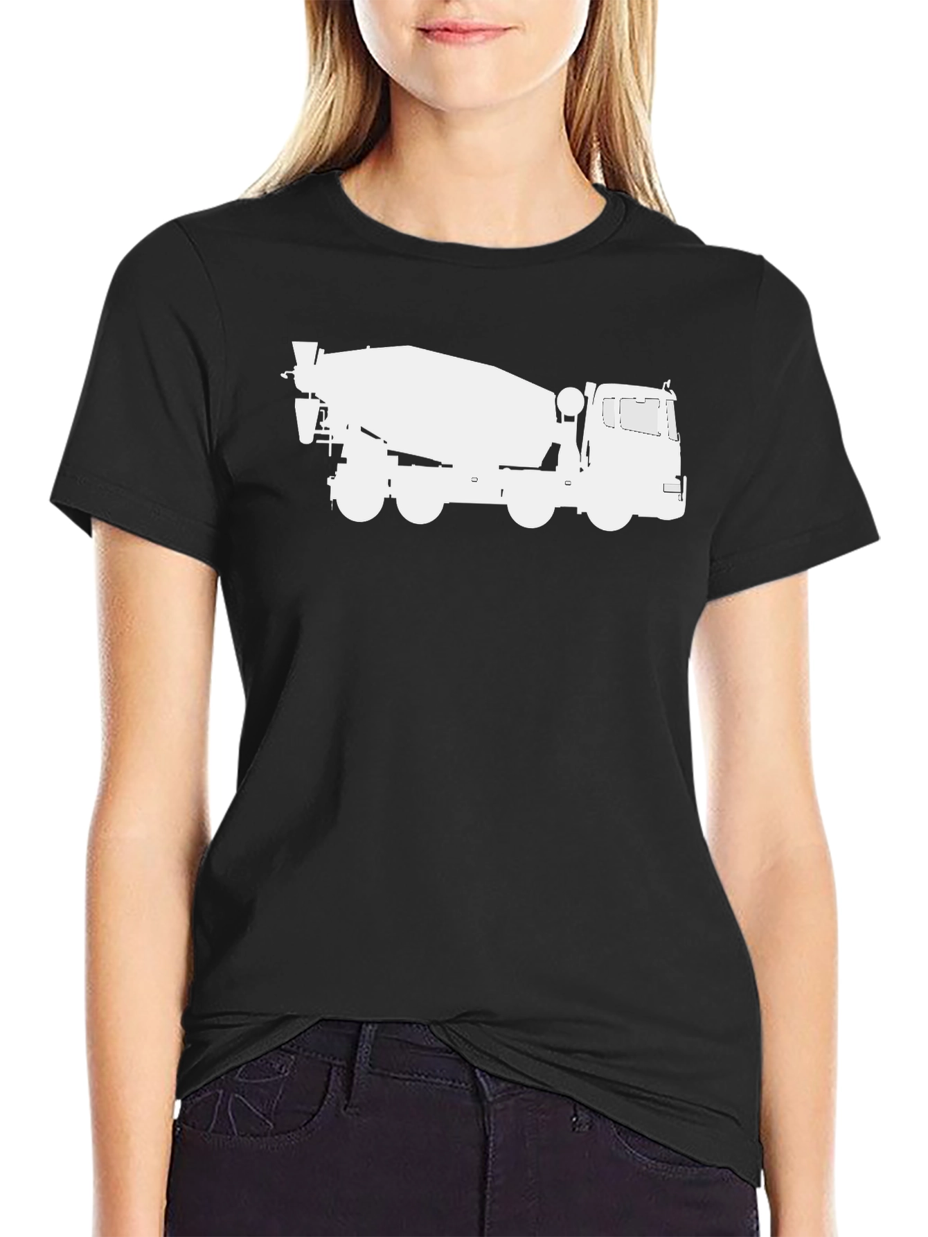 Black Concrete Truck Graphic Tee - Black view 2