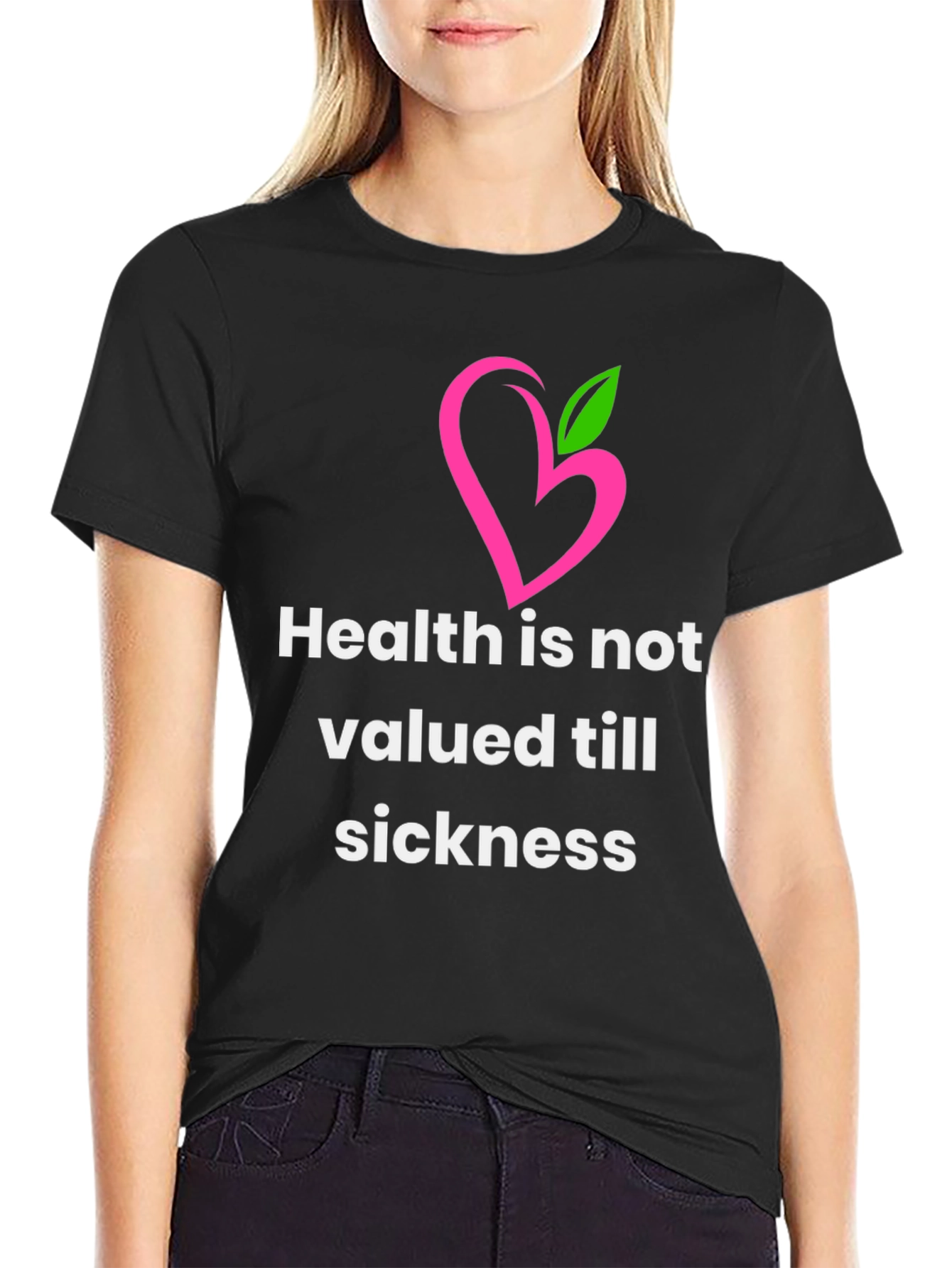 Black Health Quote Graphic Tee - Stylish & Meaningful view 2