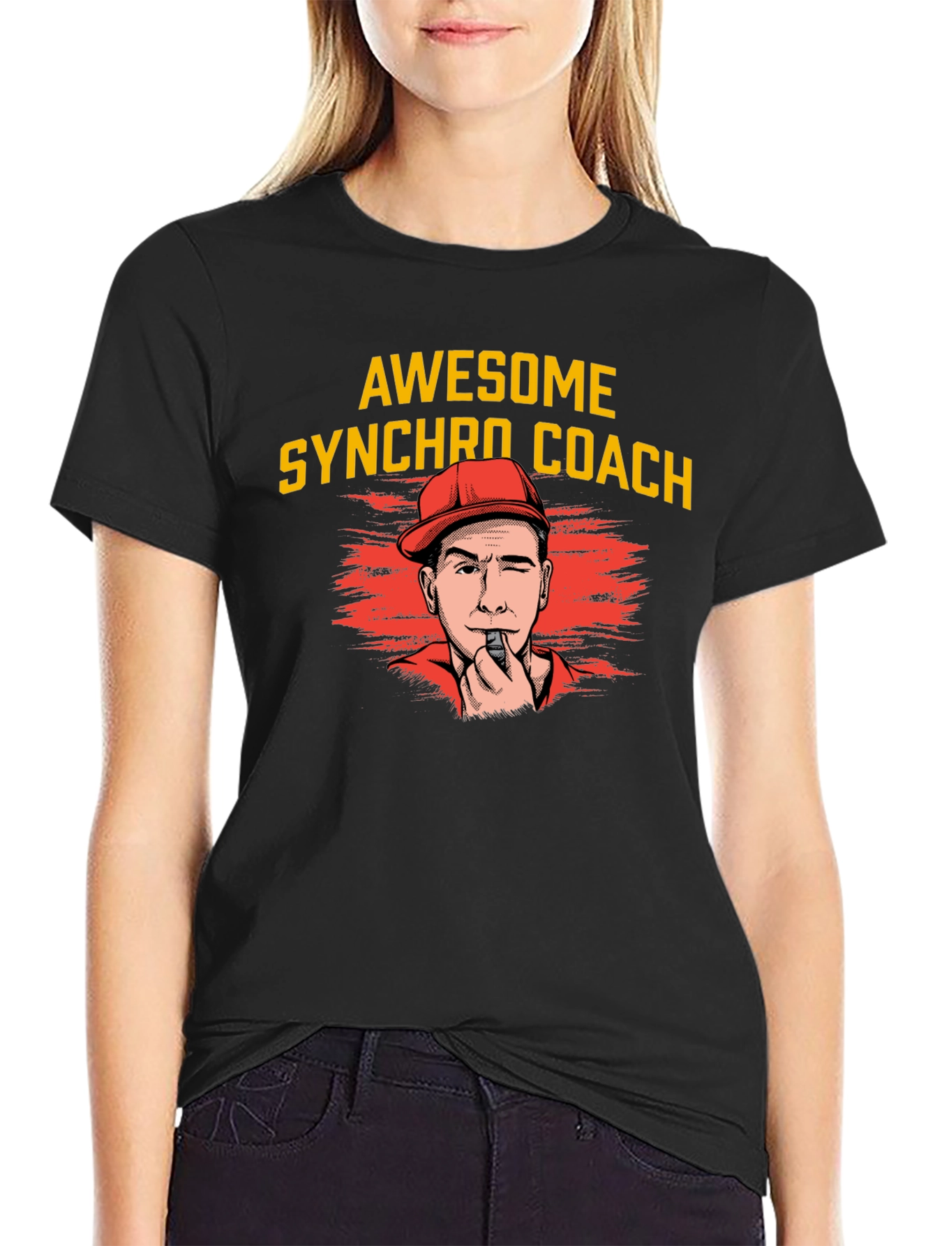 Black Awesome Synchro Coach Graphic Tee view 2