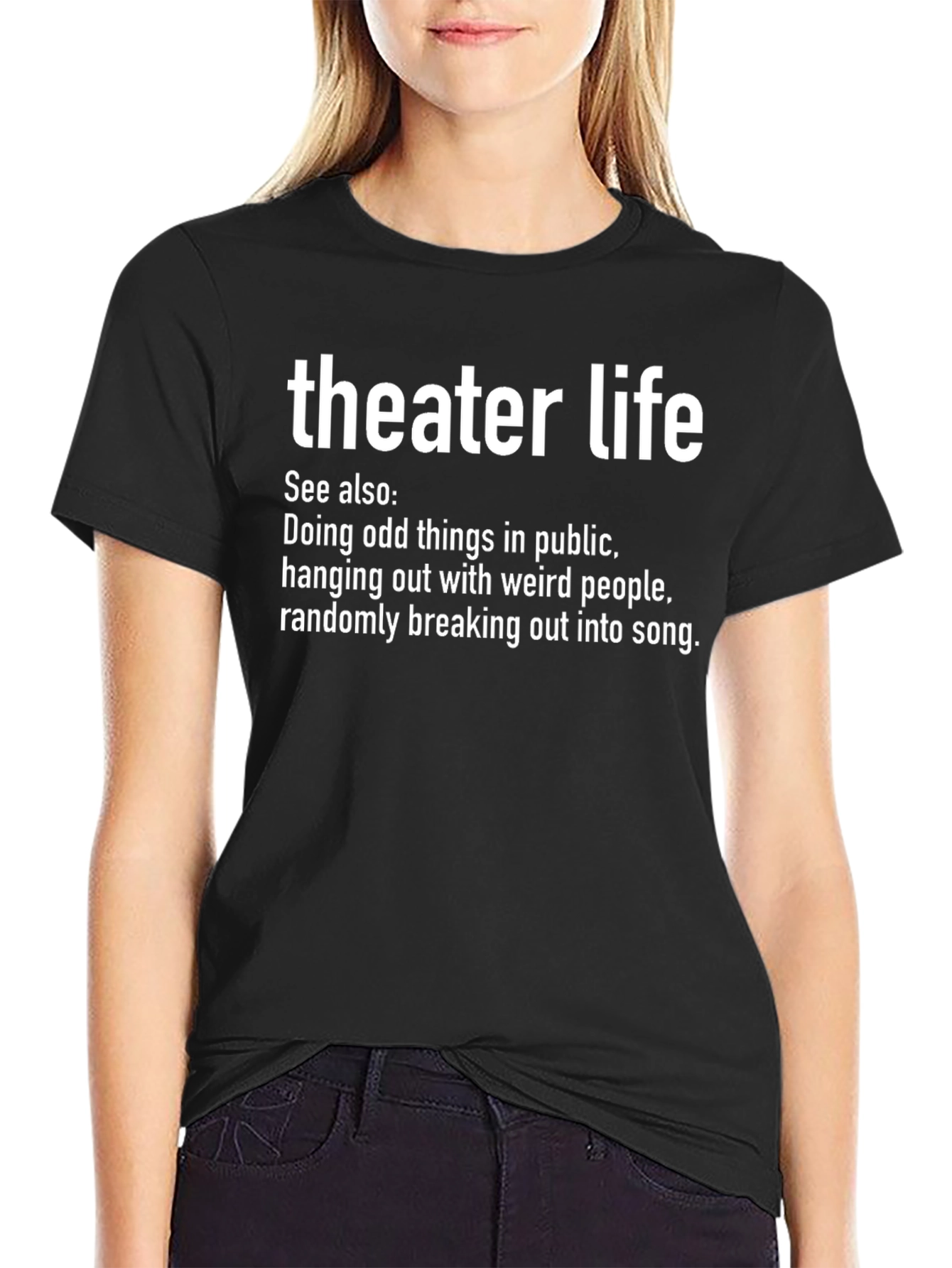 Black Theater Life Black Graphic T-Shirt view 2