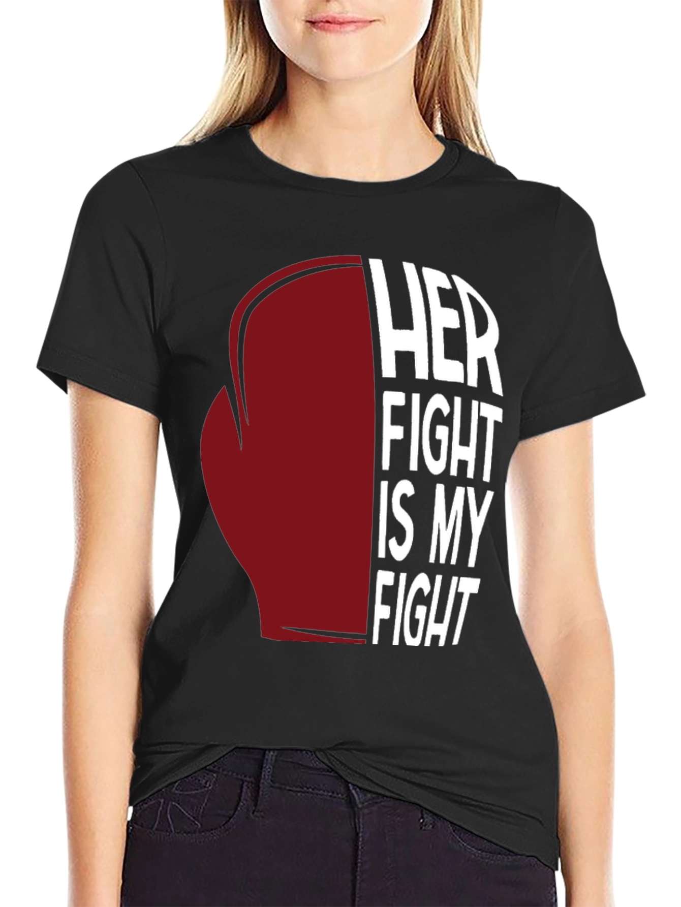 Black Her Fight Is My Fight Graphic Tee view 2