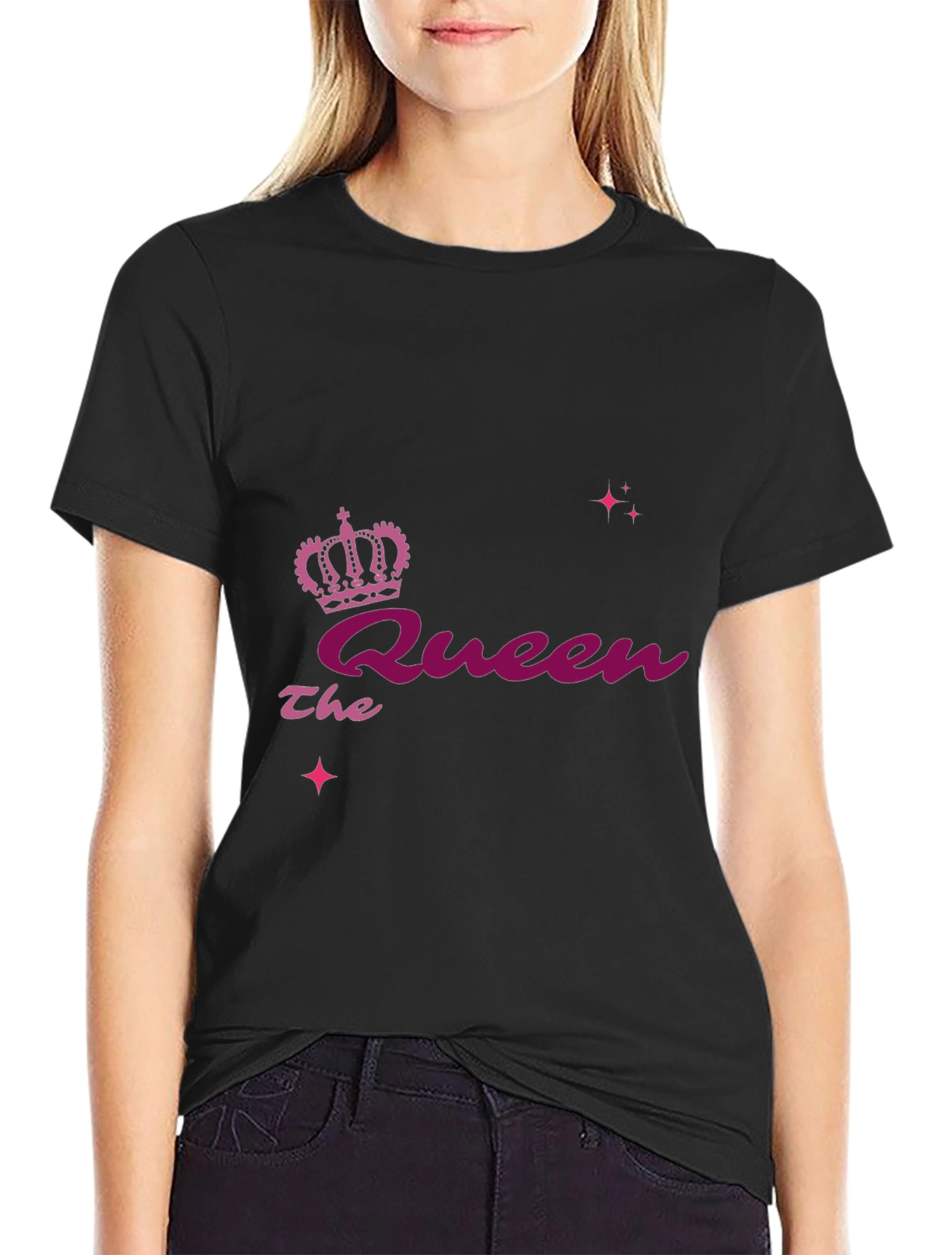 Black The Queen Graphic Black T-Shirt view 2