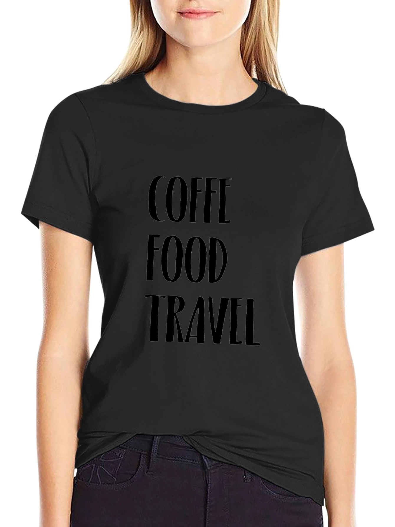 Black Coffee Food Travel T-Shirt view 2