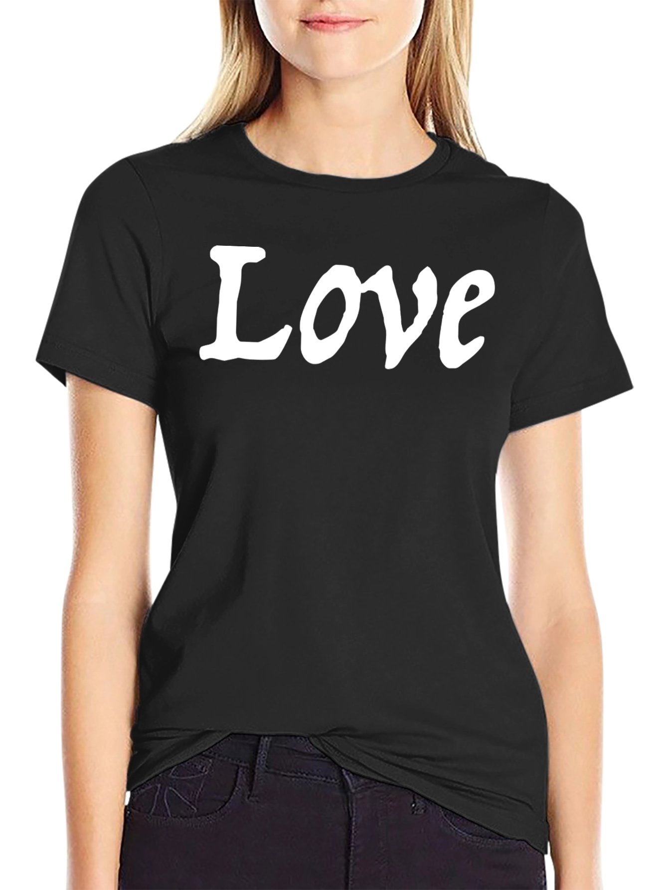 Black Love Graphic Tee - Soft Cotton Blend, Stylish Casual Wear view 2