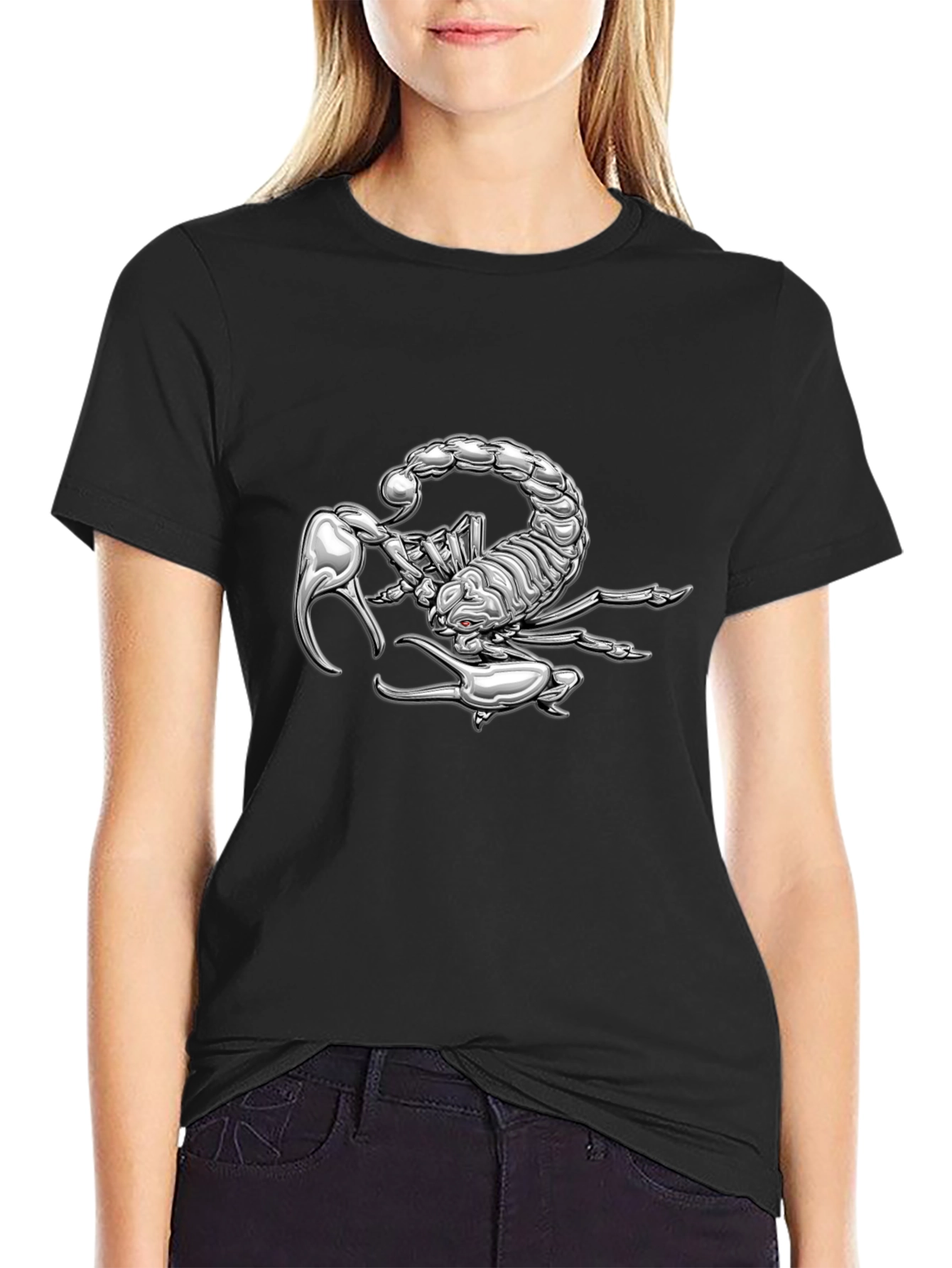 Black Scorpion Graphic Tee - Bold & Edgy Black T-Shirt view 2