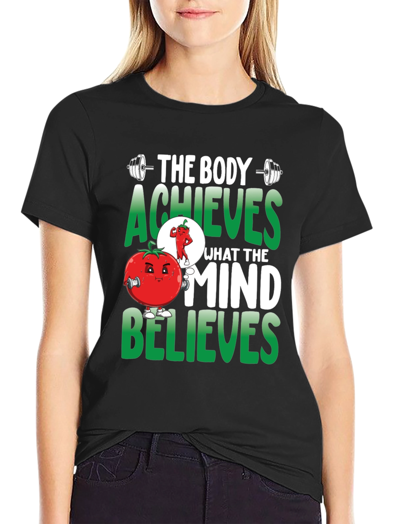 Black Body Achieves Mind Believes T-Shirt view 2
