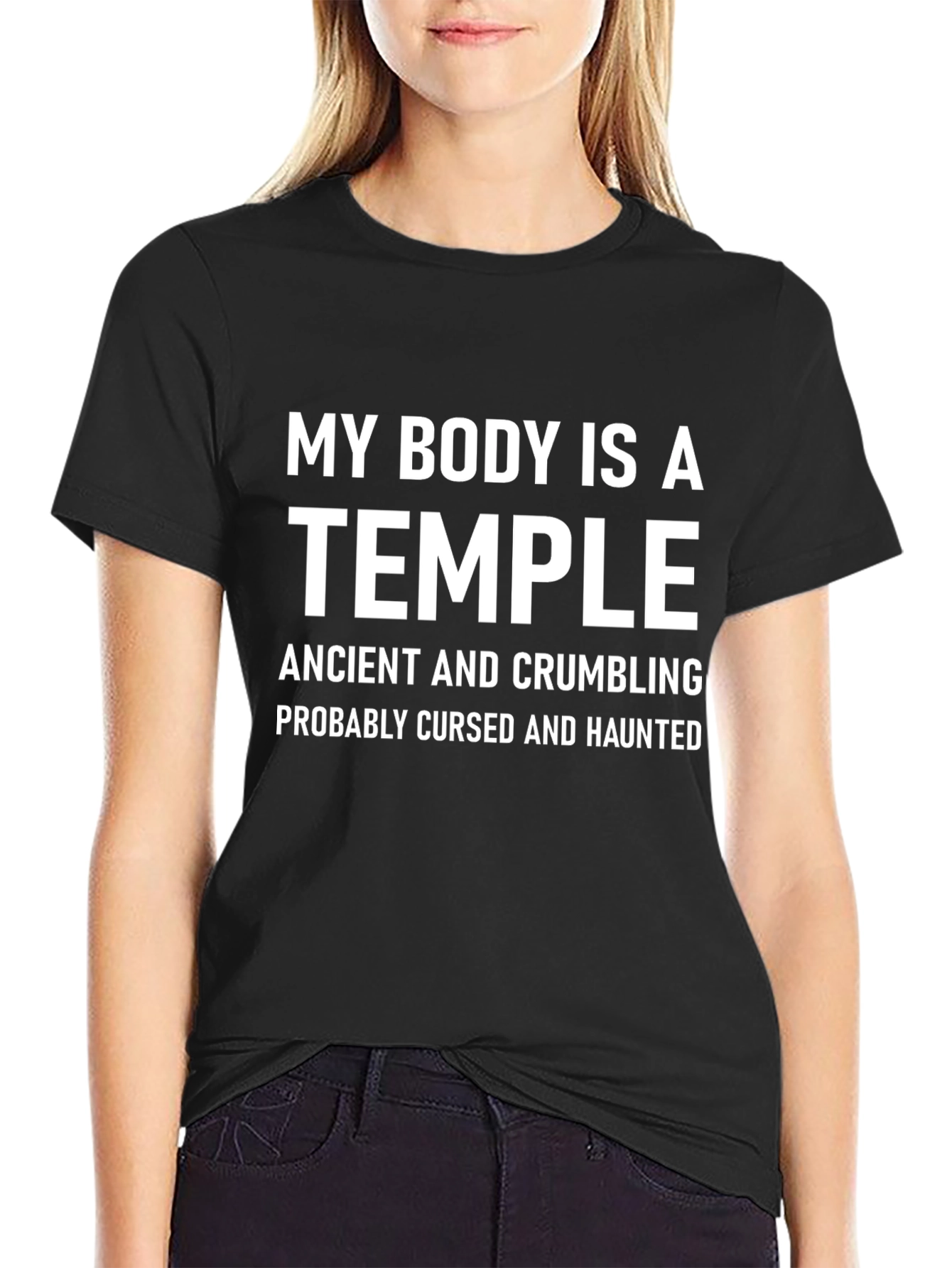 Black My Body is a Temple Funny Graphic Tee view 2