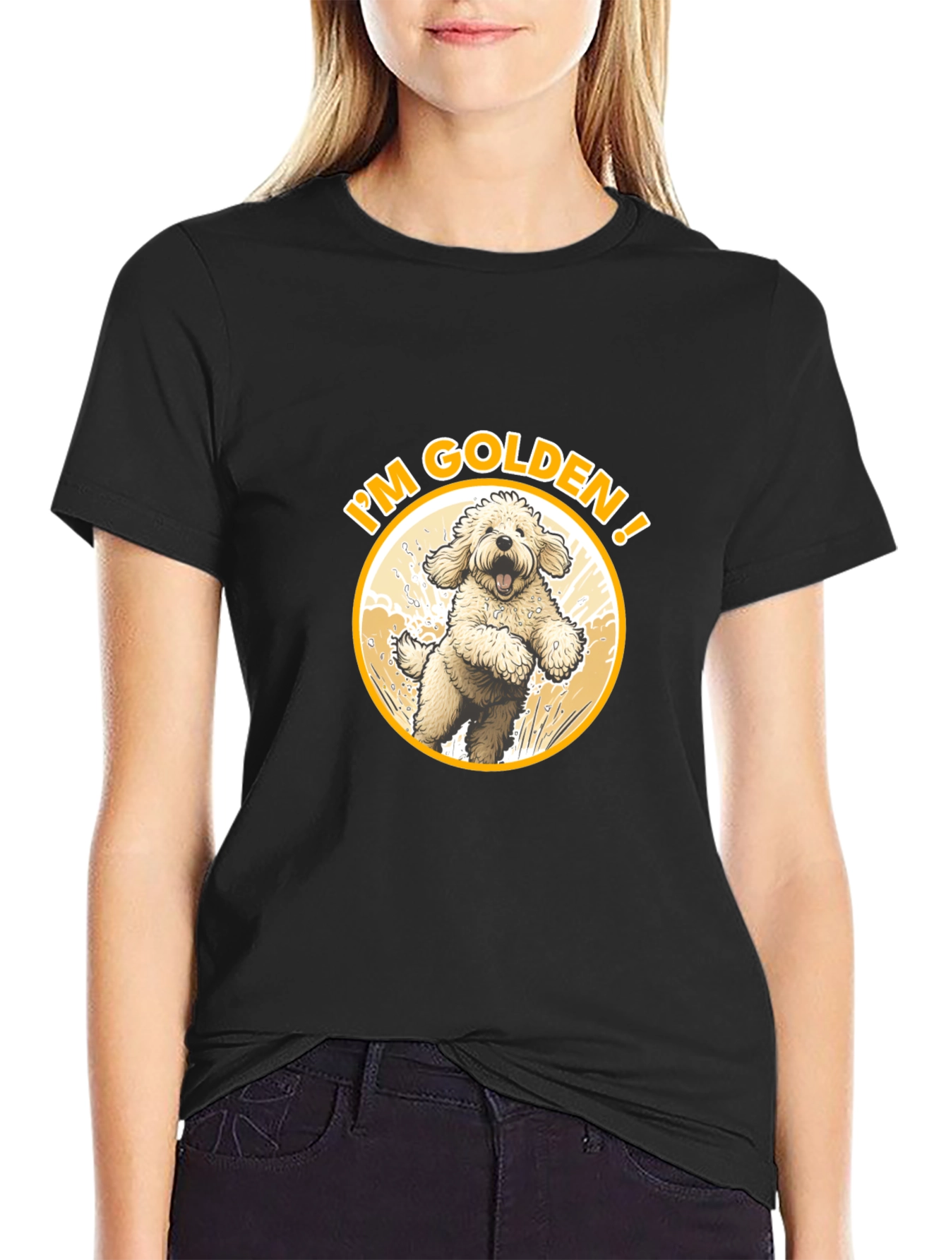 Black I'm Golden Dog Lover T-Shirt view 2