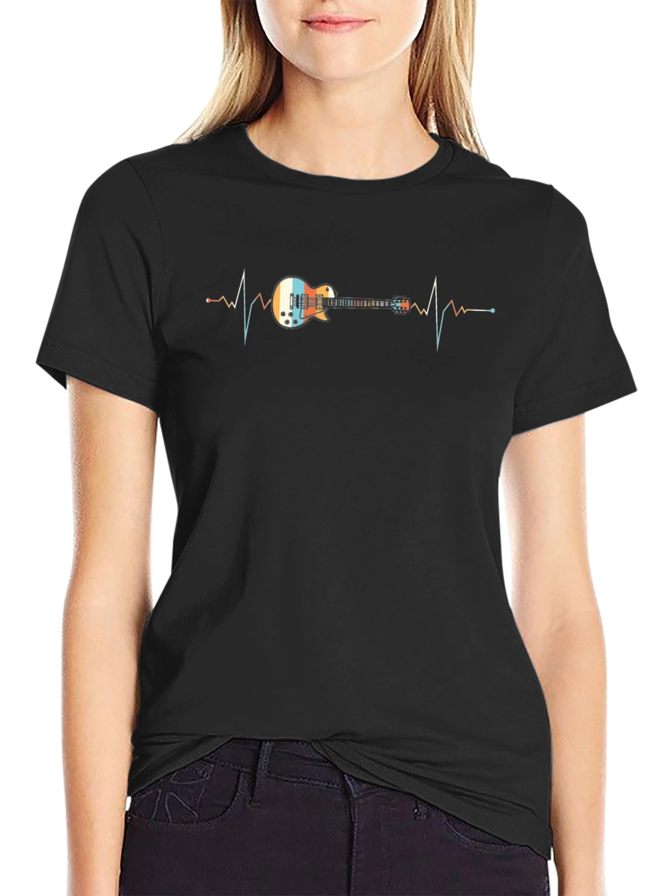 Guitar Heartbeat Graphic Tee - Music Lover T-Shirt - 2