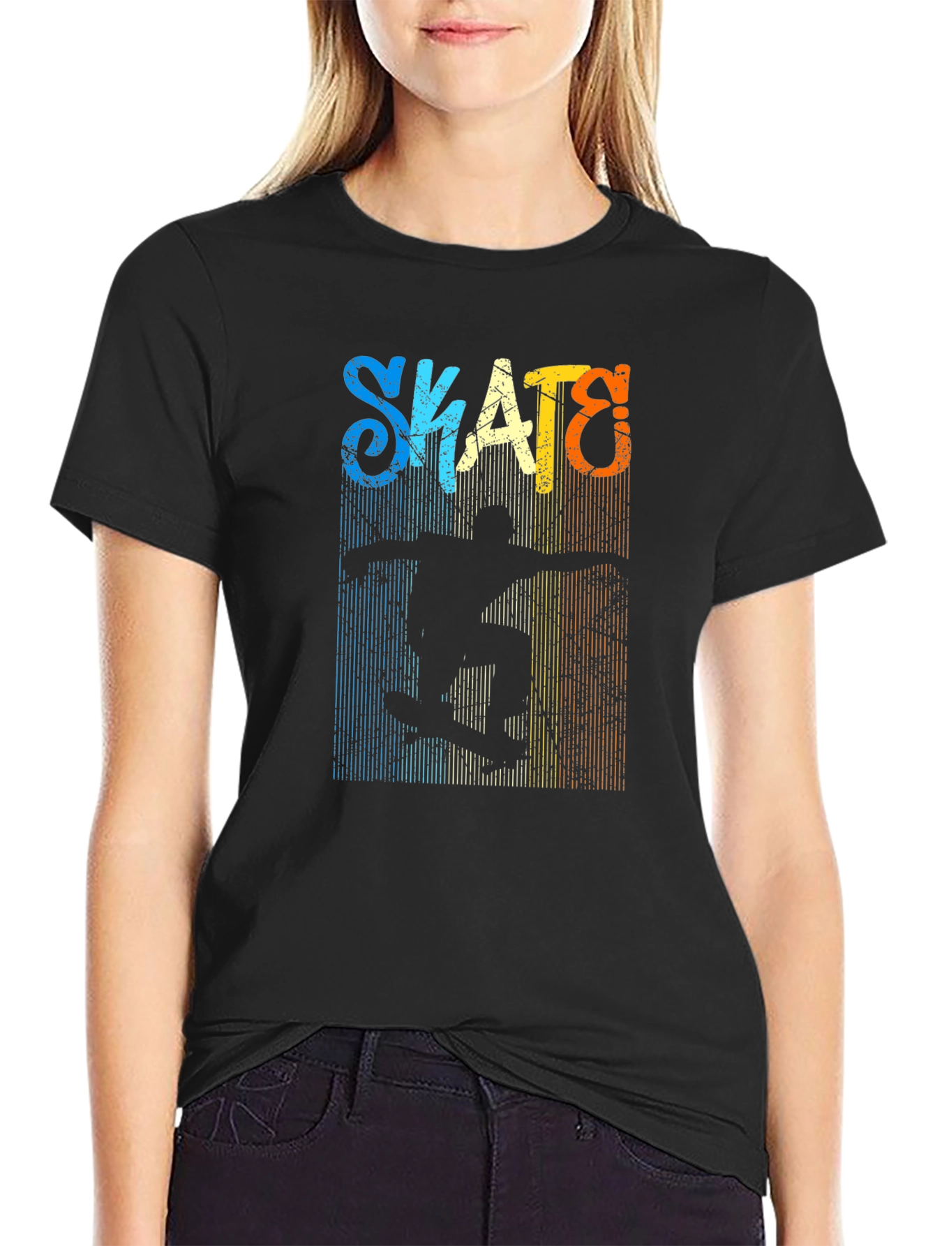 Black Retro Skate Graphic T-Shirt - Black view 2