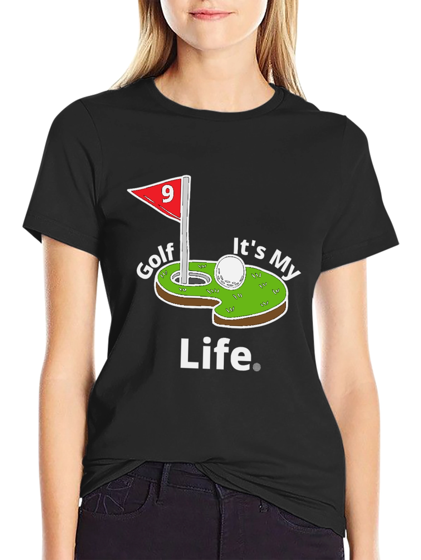 Black Golf It's My Life Black T-Shirt view 2