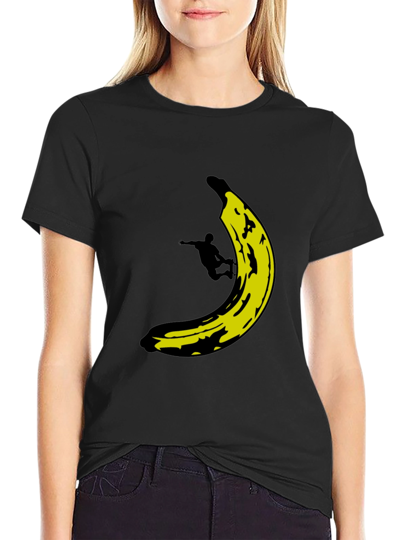 Black Banana Skater Graphic Tee - Black Cotton T-Shirt view 2