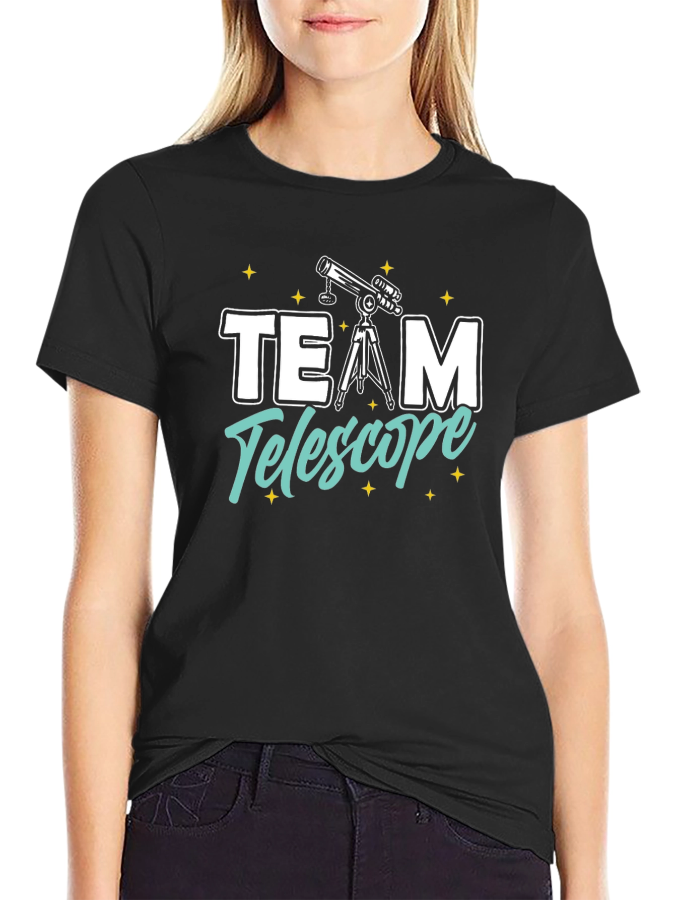 Black Team Telescope Black Graphic Tee view 2