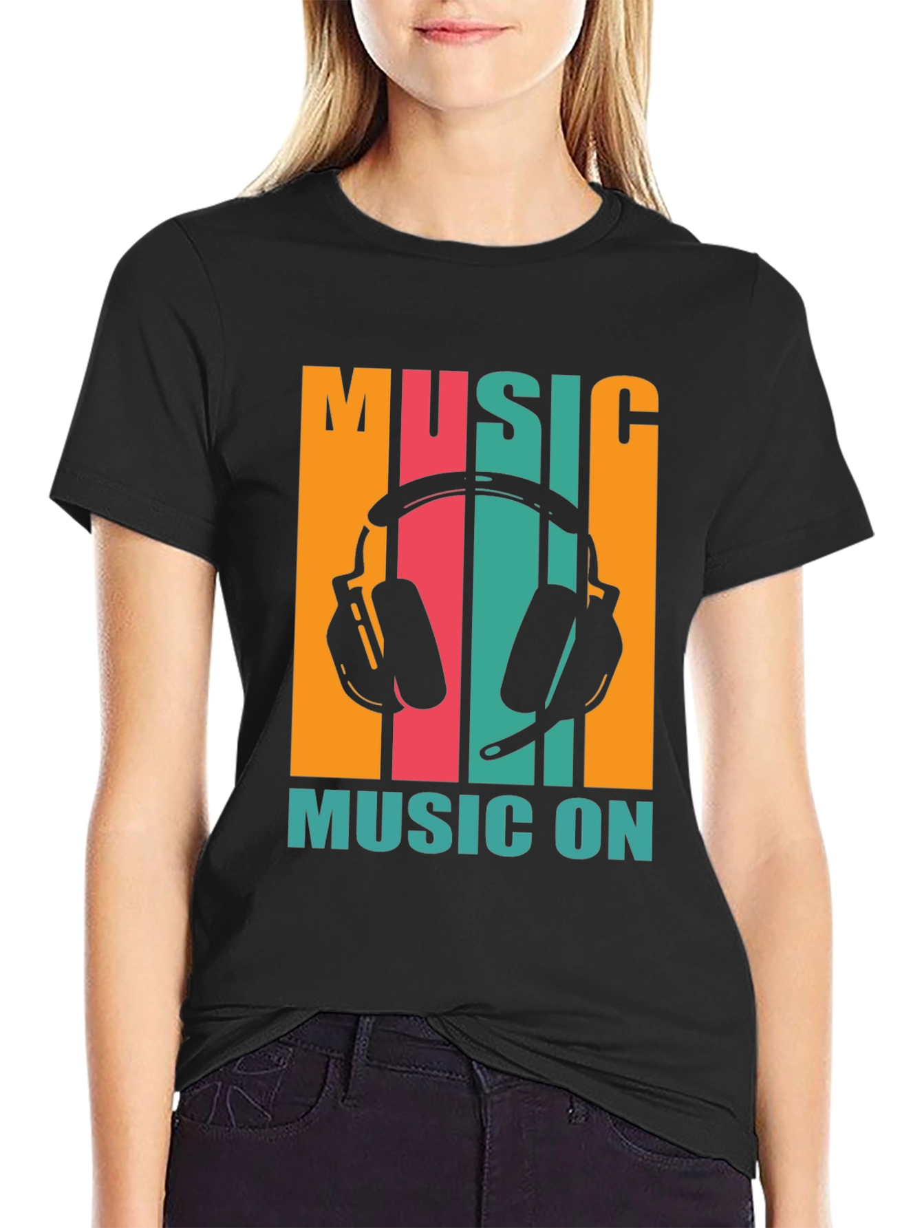 Black Music On Graphic Tee view 2