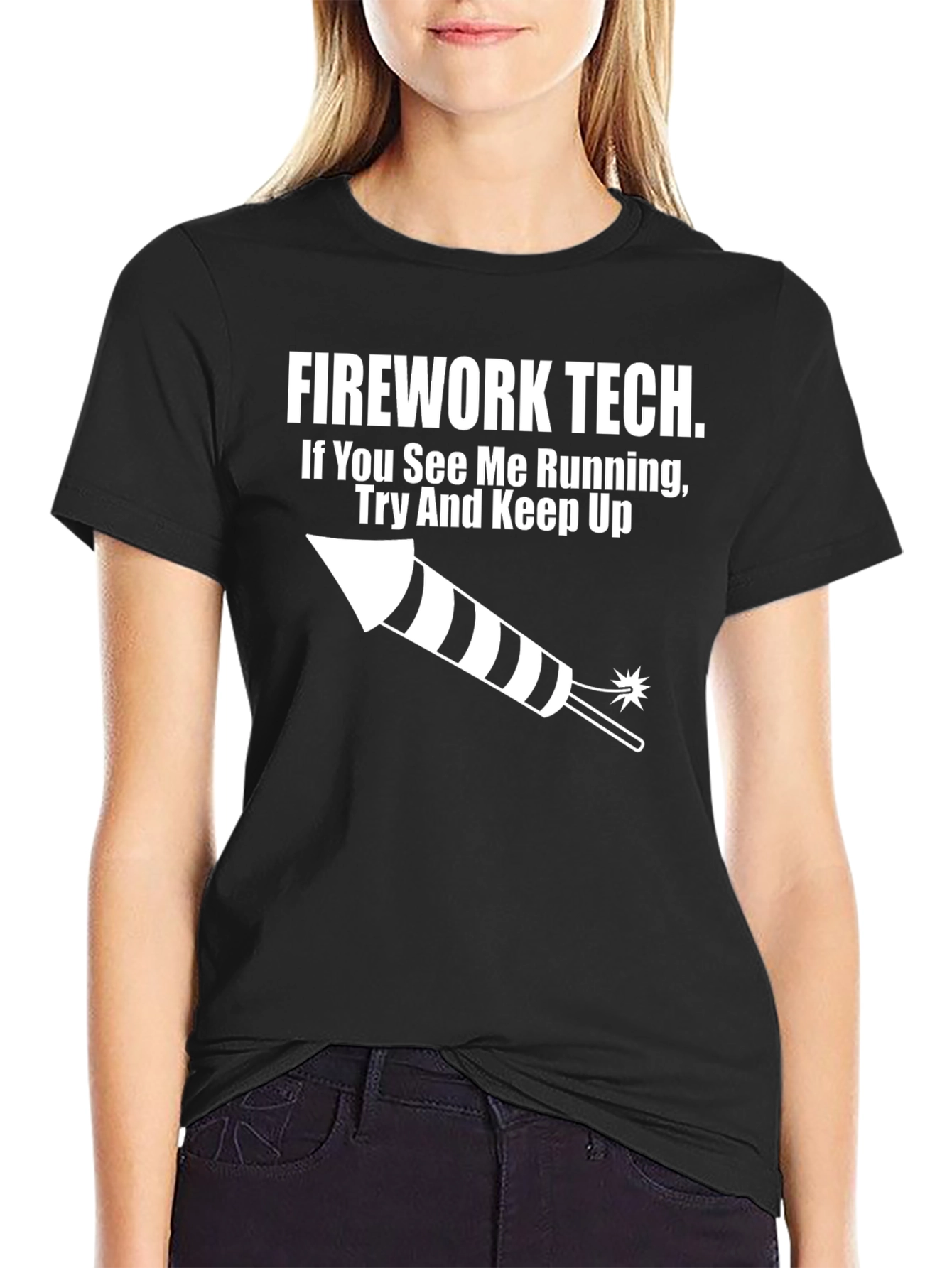 Black Firework Tech Graphic Tee - Try And Keep Up view 2