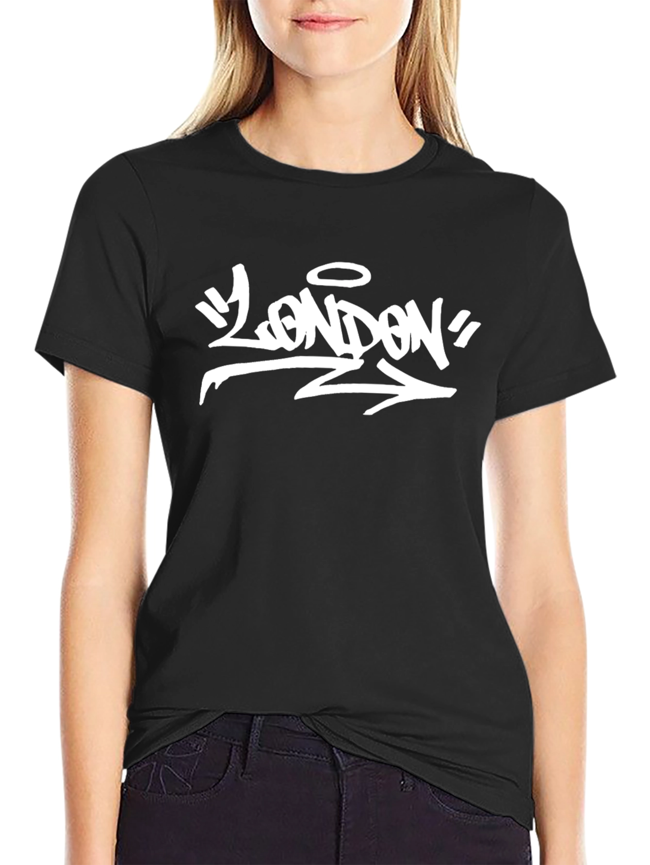 Black London Graphic Tee - Street Style T-Shirt view 2