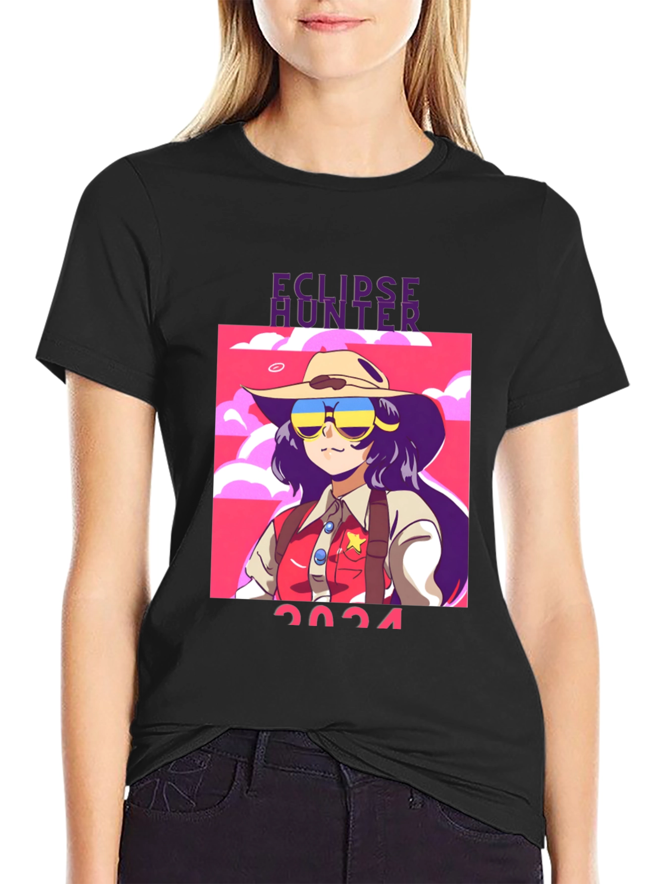 Black Eclipse Hunter 2024 Graphic T-Shirt view 2