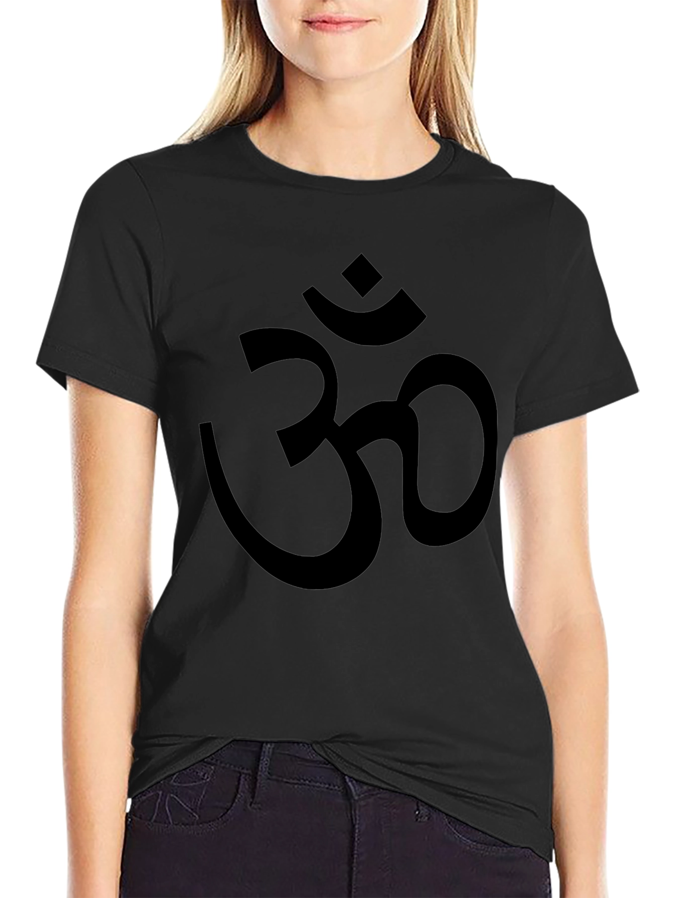 Black Om Graphic T-Shirt - Spiritual Yoga Tee - 2